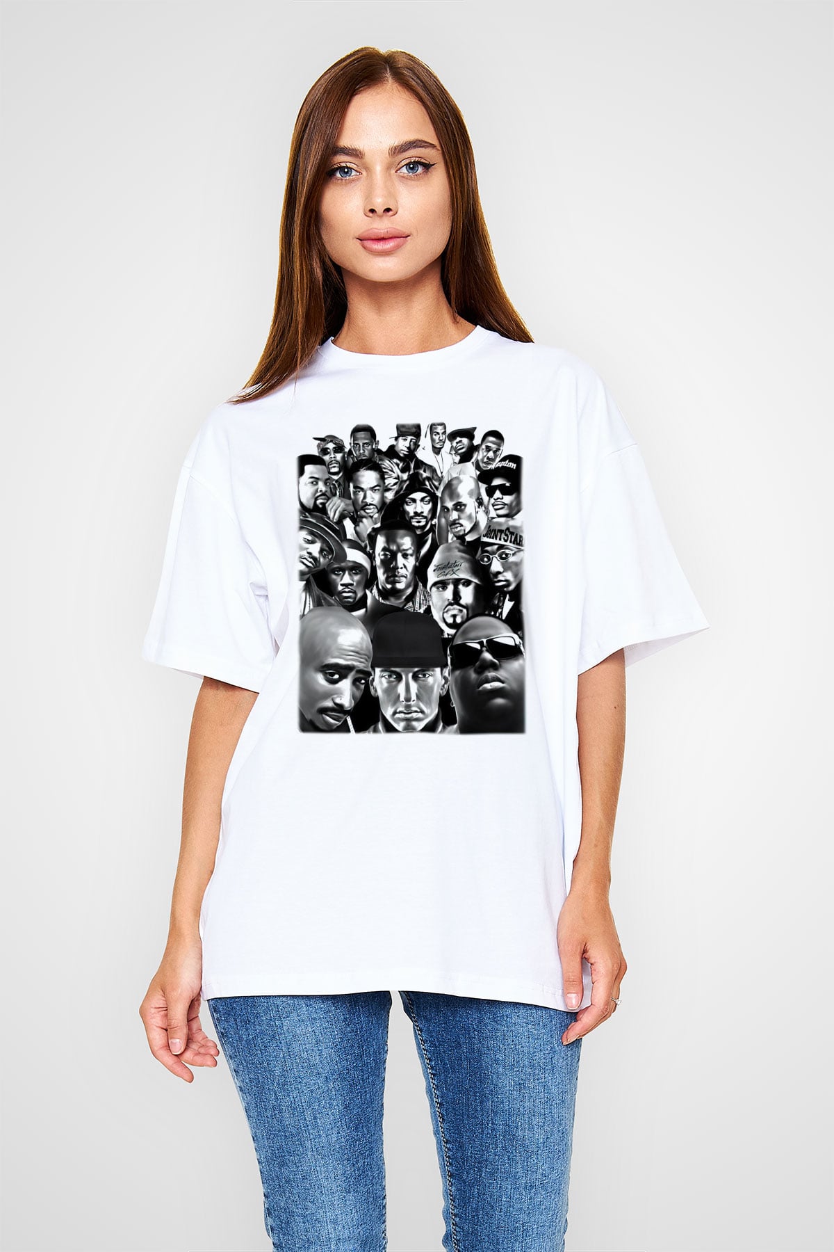 Tupac Shakur Beyaz Unisex Oversize Tişört T-Shirt