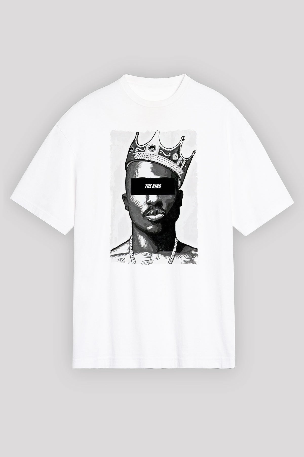 Tupac Shakur Beyaz Oversize Tişört Oversize T-shirt - TişörtFabrikası