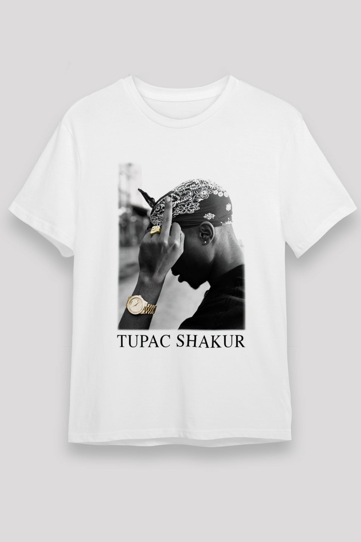 Tupac Shakur Beyaz Unisex Tişört T-Shirt - TişörtFabrikası