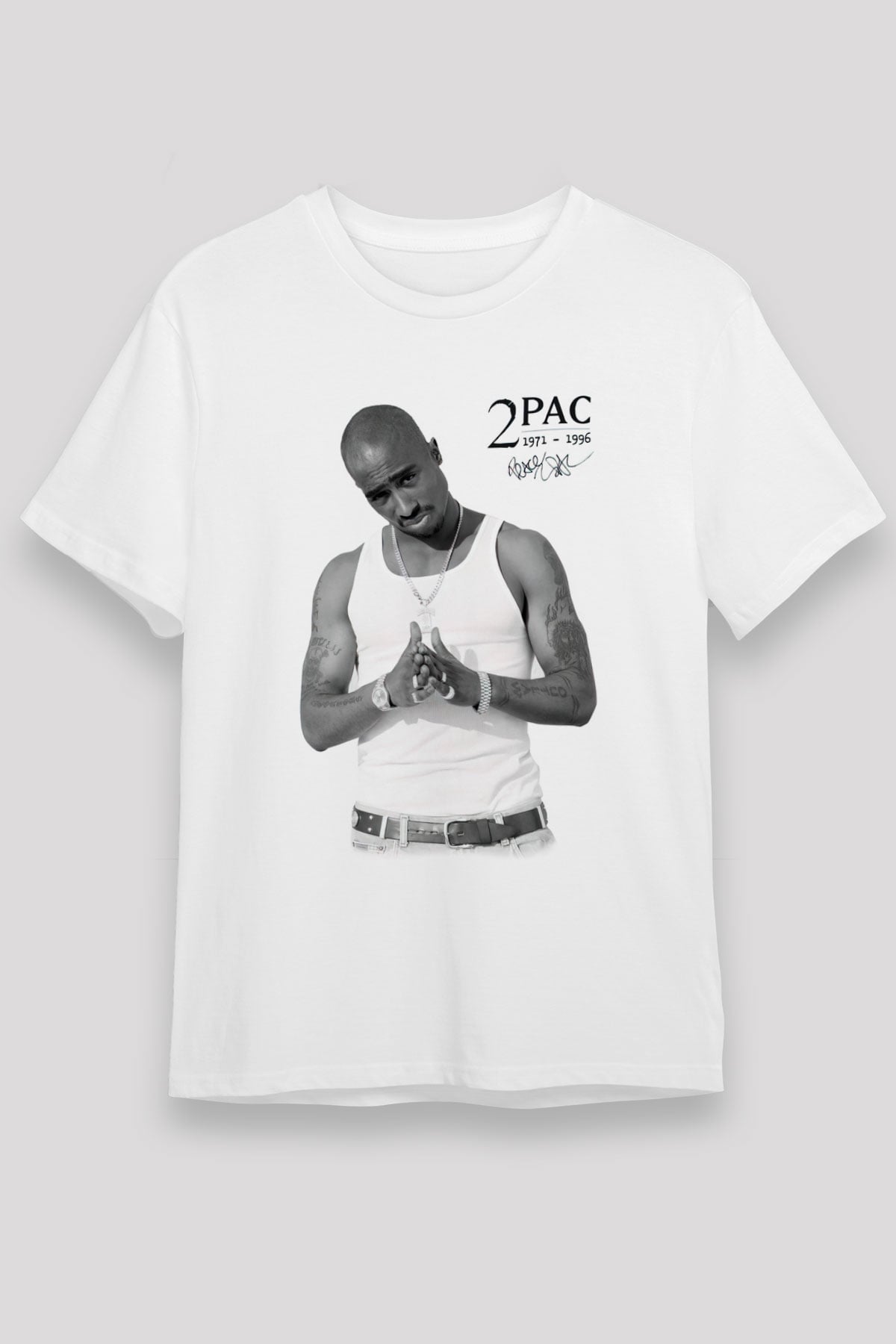Tupac Shakur Beyaz Unisex Tişört T-Shirt - TişörtFabrikası