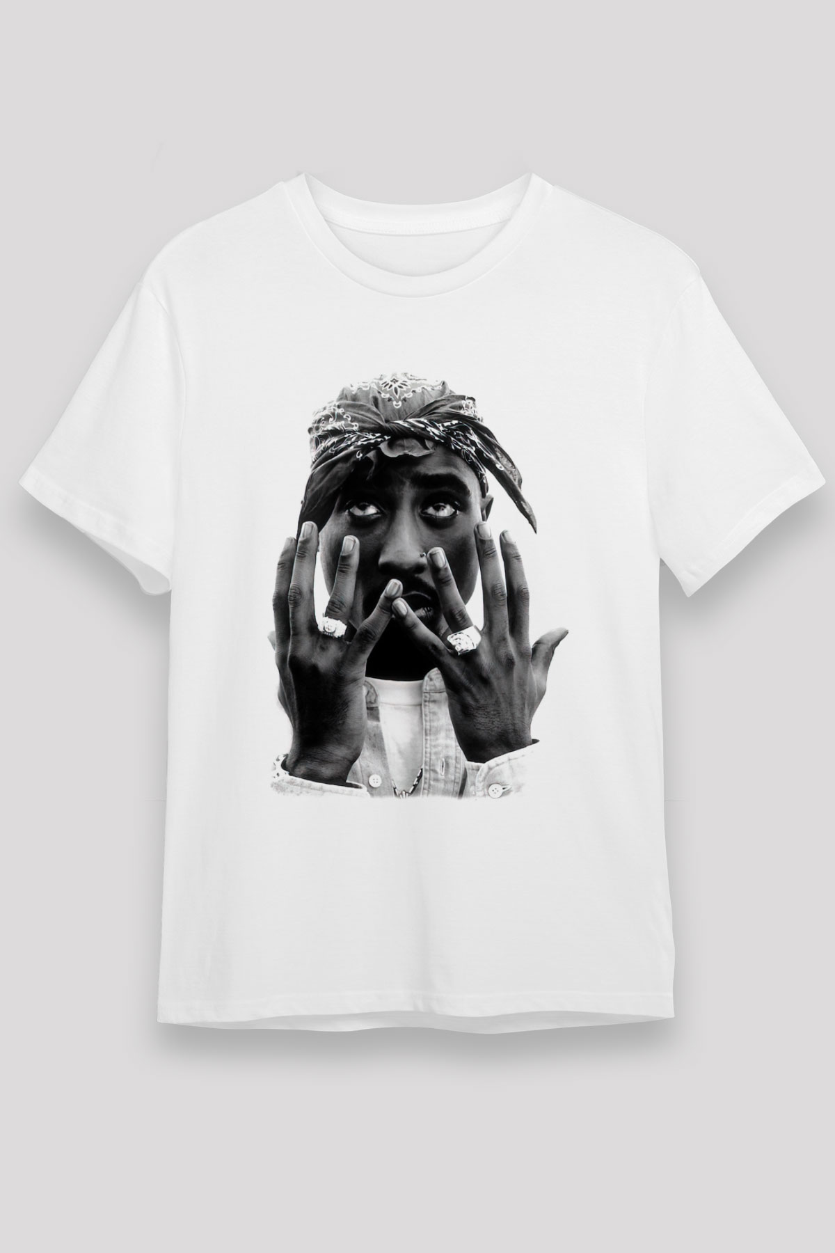 Tupac Shakur Beyaz Unisex Tişört T-Shirt - TişörtFabrikası