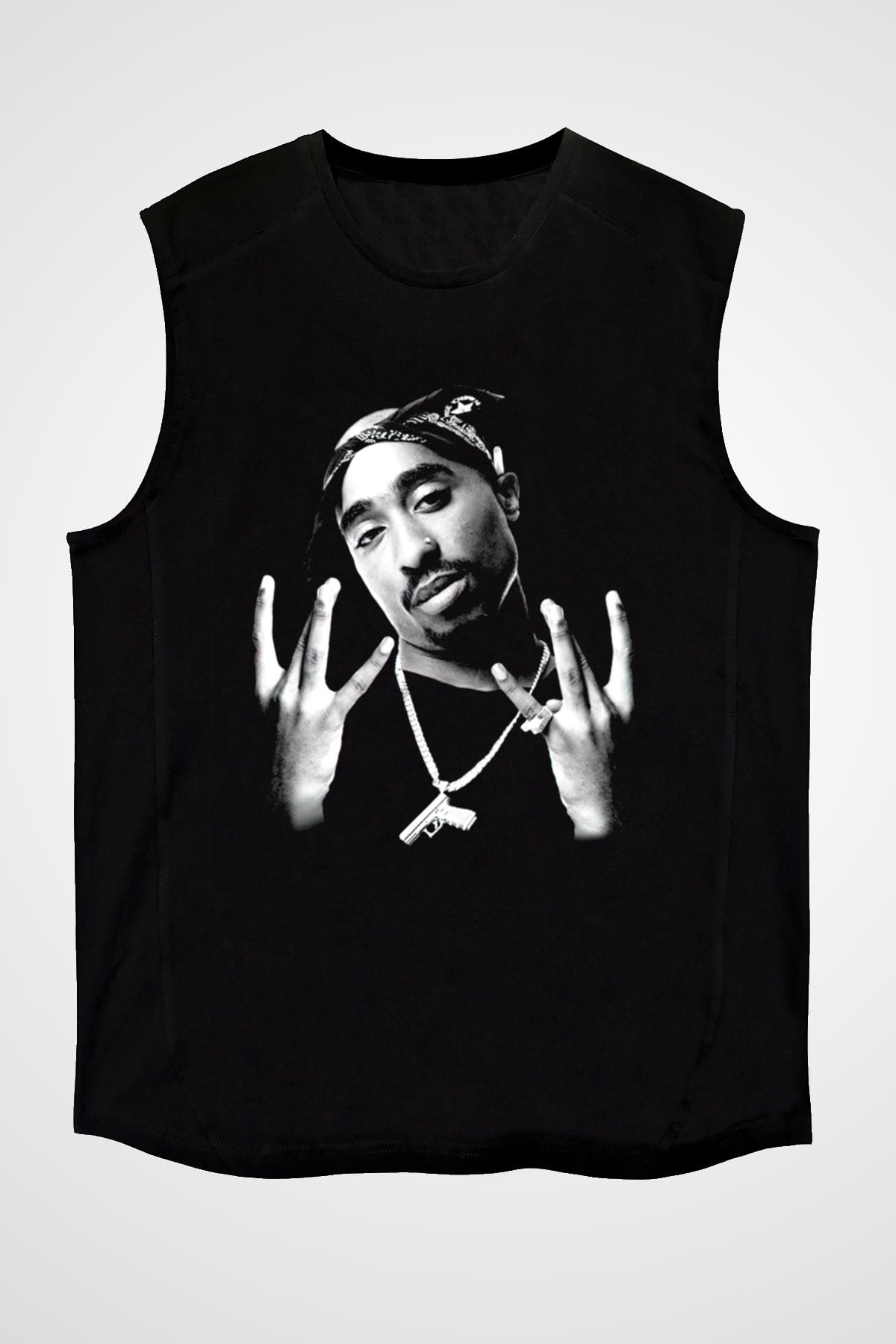 Tupac Shakur Siyah Unisex Kolsuz Tişört