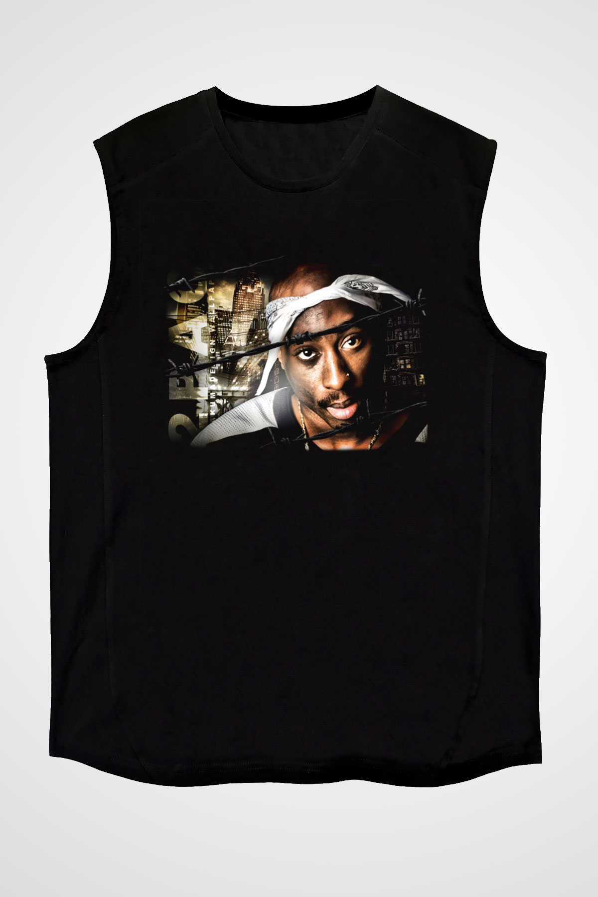 Tupac Shakur Siyah Unisex Kolsuz Tişört