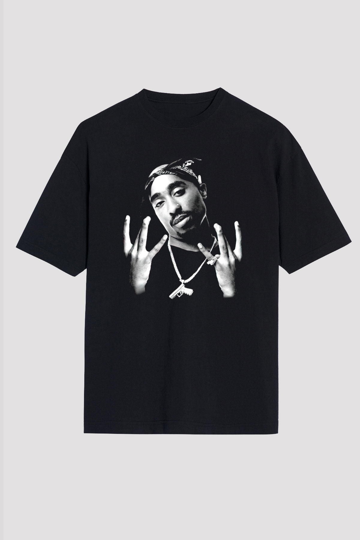 Tupac Shakur Siyah Unisex Oversize Tişört T-Shirt
