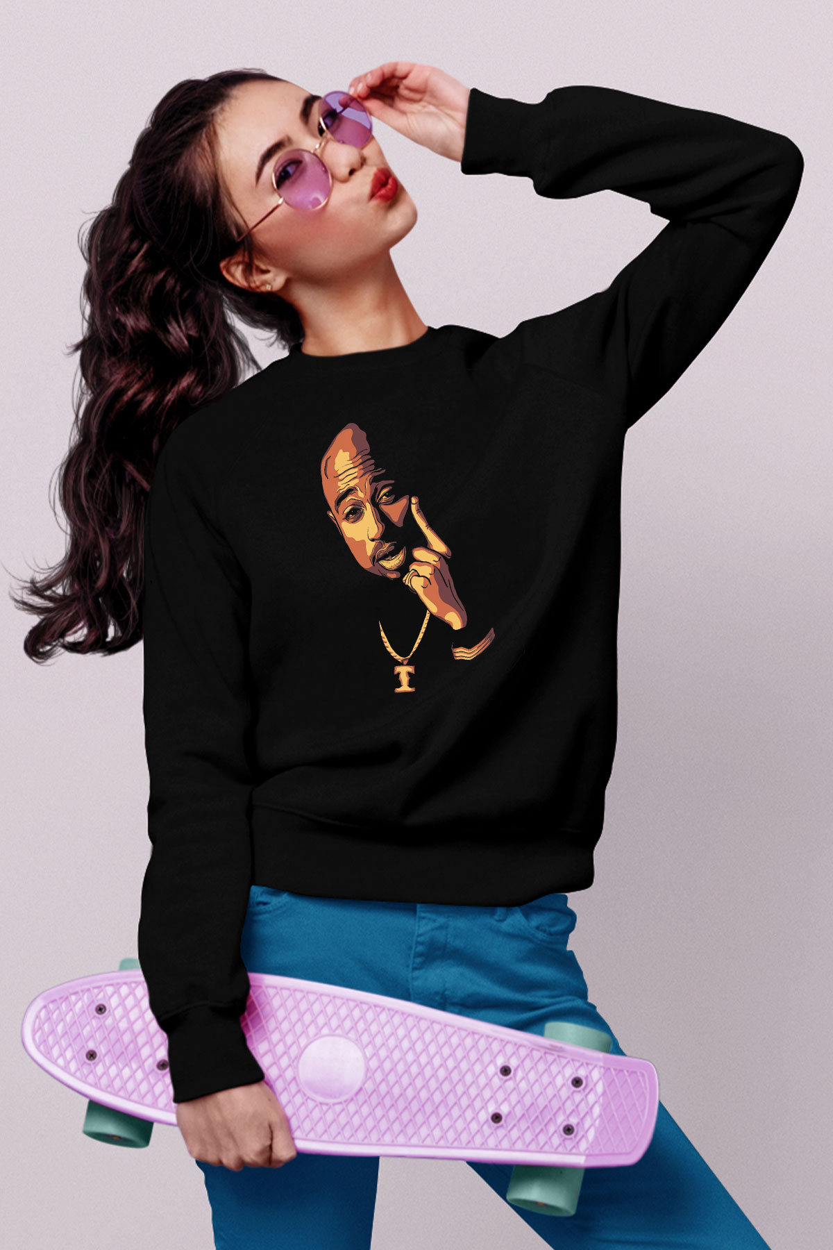 Tupac Shakur Siyah Unisex Sweatshirt