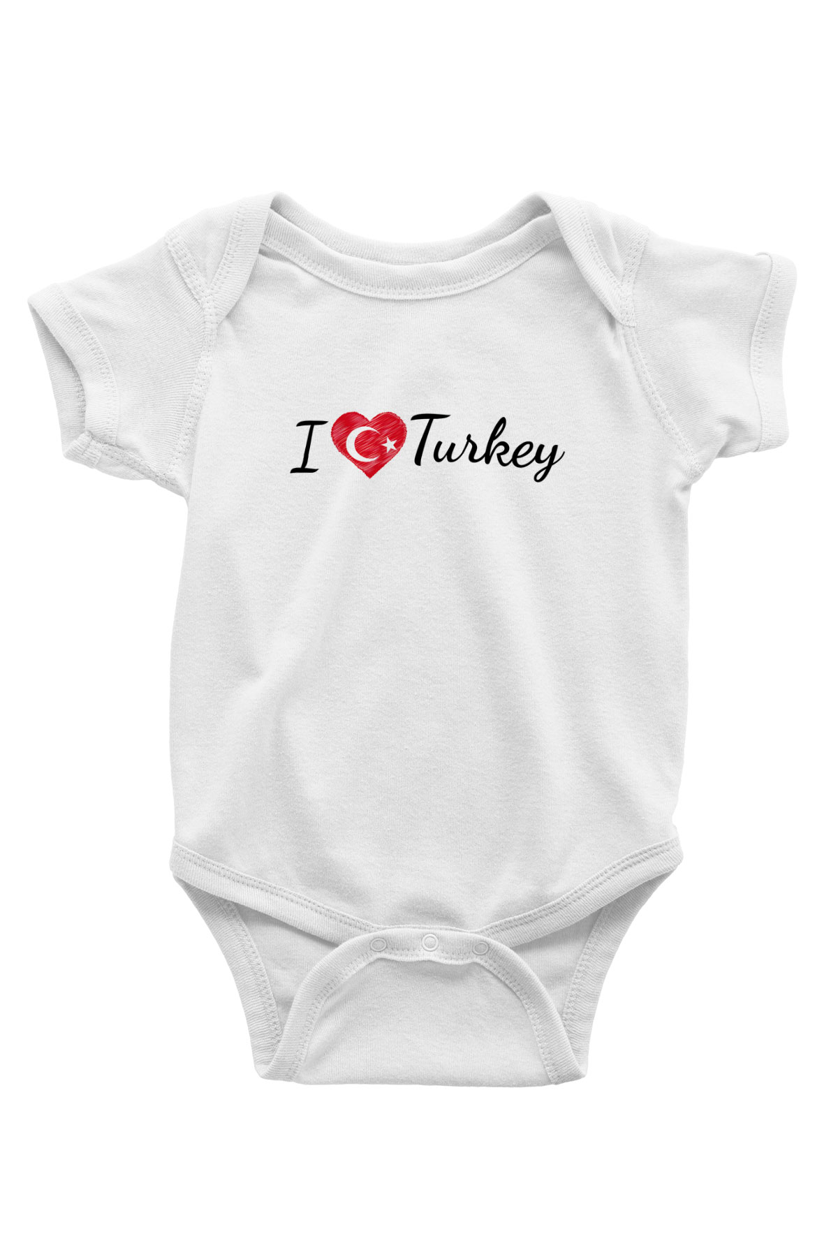 Türkiye Baskılı Beyaz Unisex Bebek Body - Zıbın