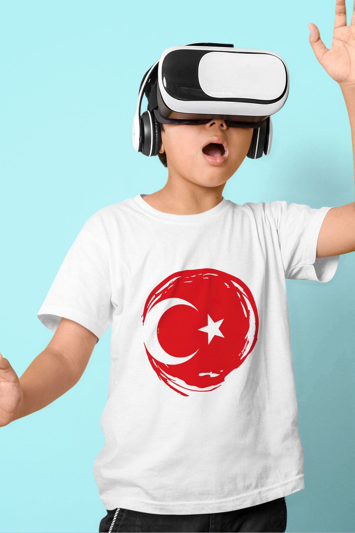 Türkiye Baskılı Beyaz Unisex Çocuk Tişört