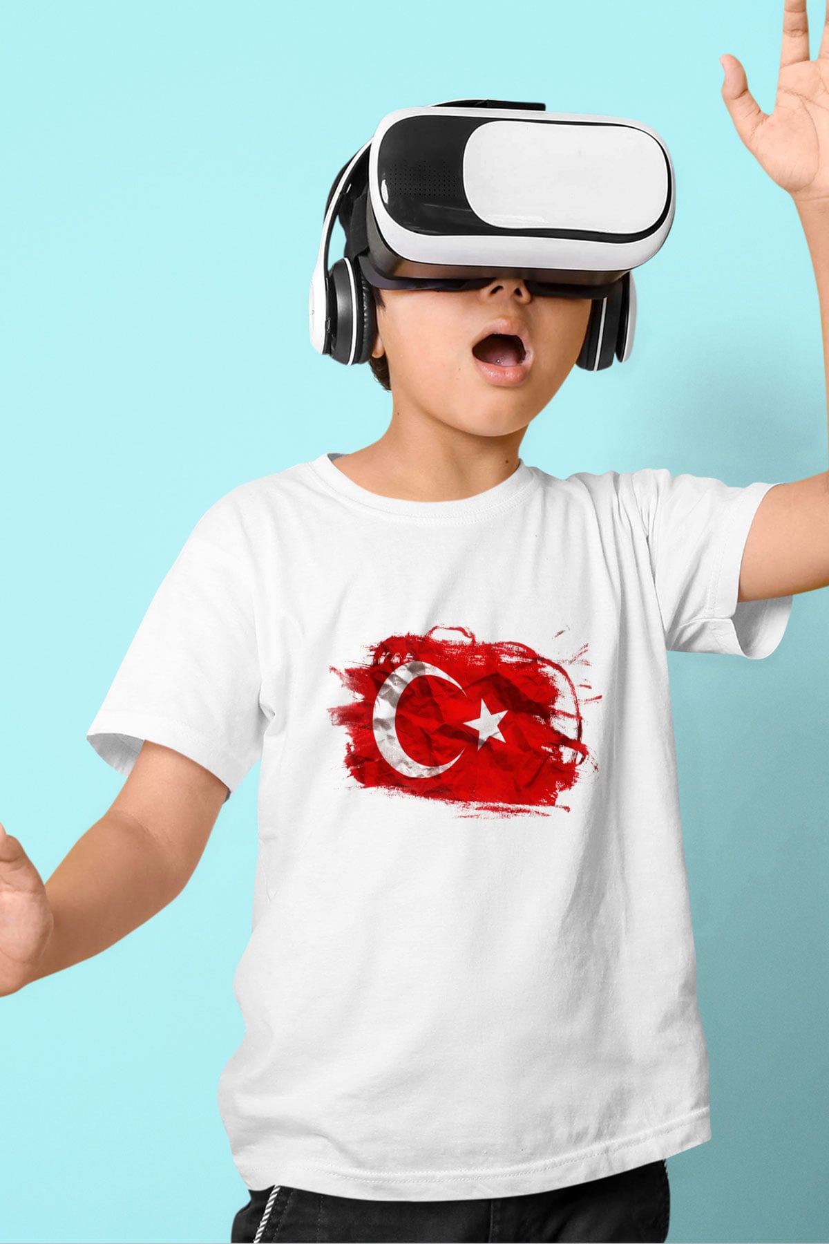 Türkiye Baskılı Beyaz Unisex Çocuk Tişört