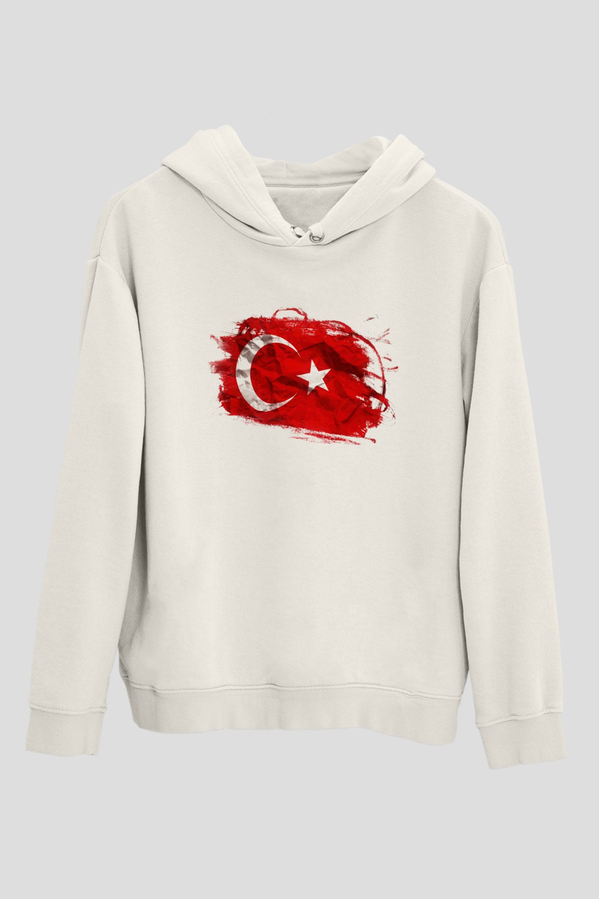 Türkiye Beyaz Unisex Kapşonlu Sweatshirt