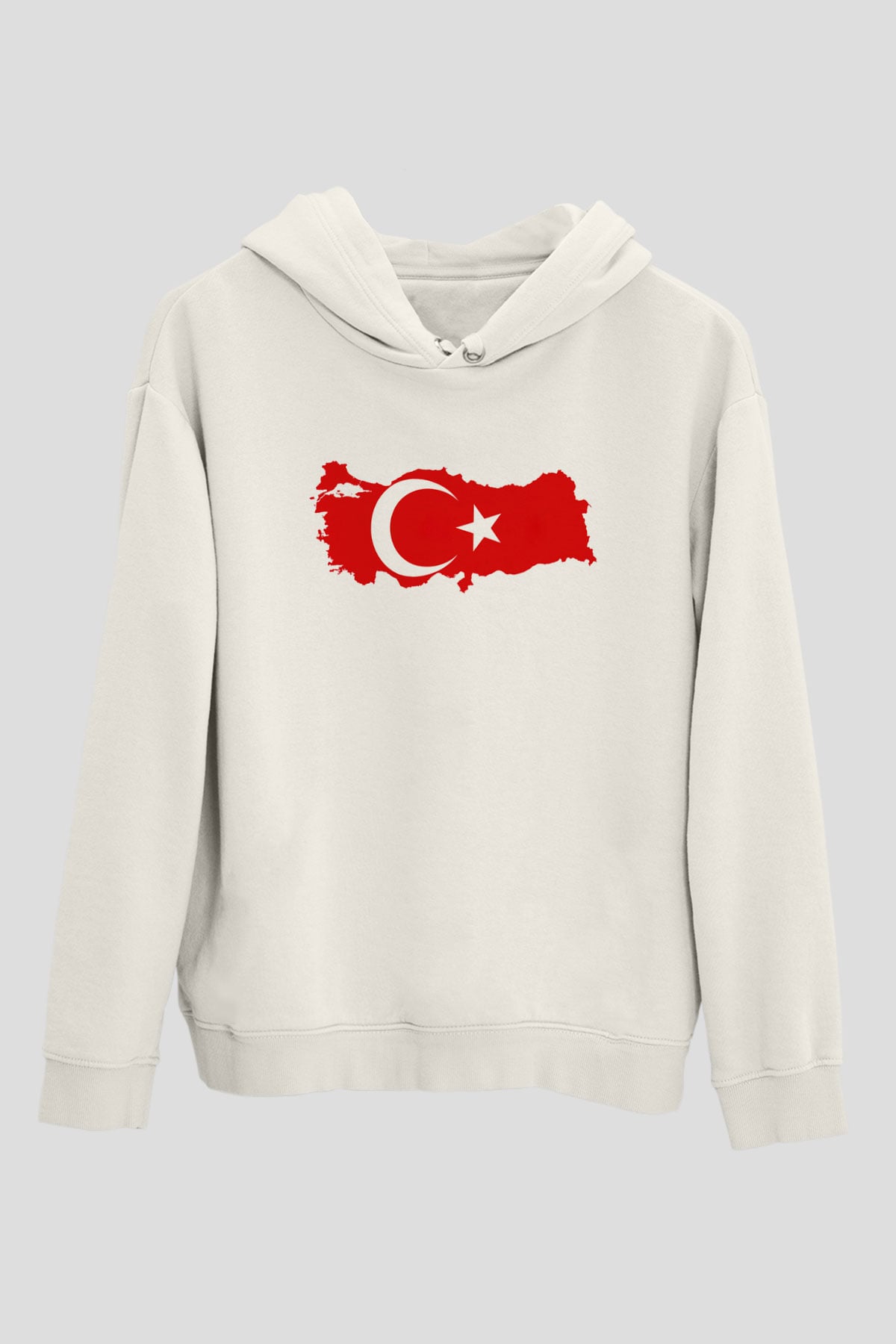 Türkiye Beyaz Unisex Kapşonlu Sweatshirt