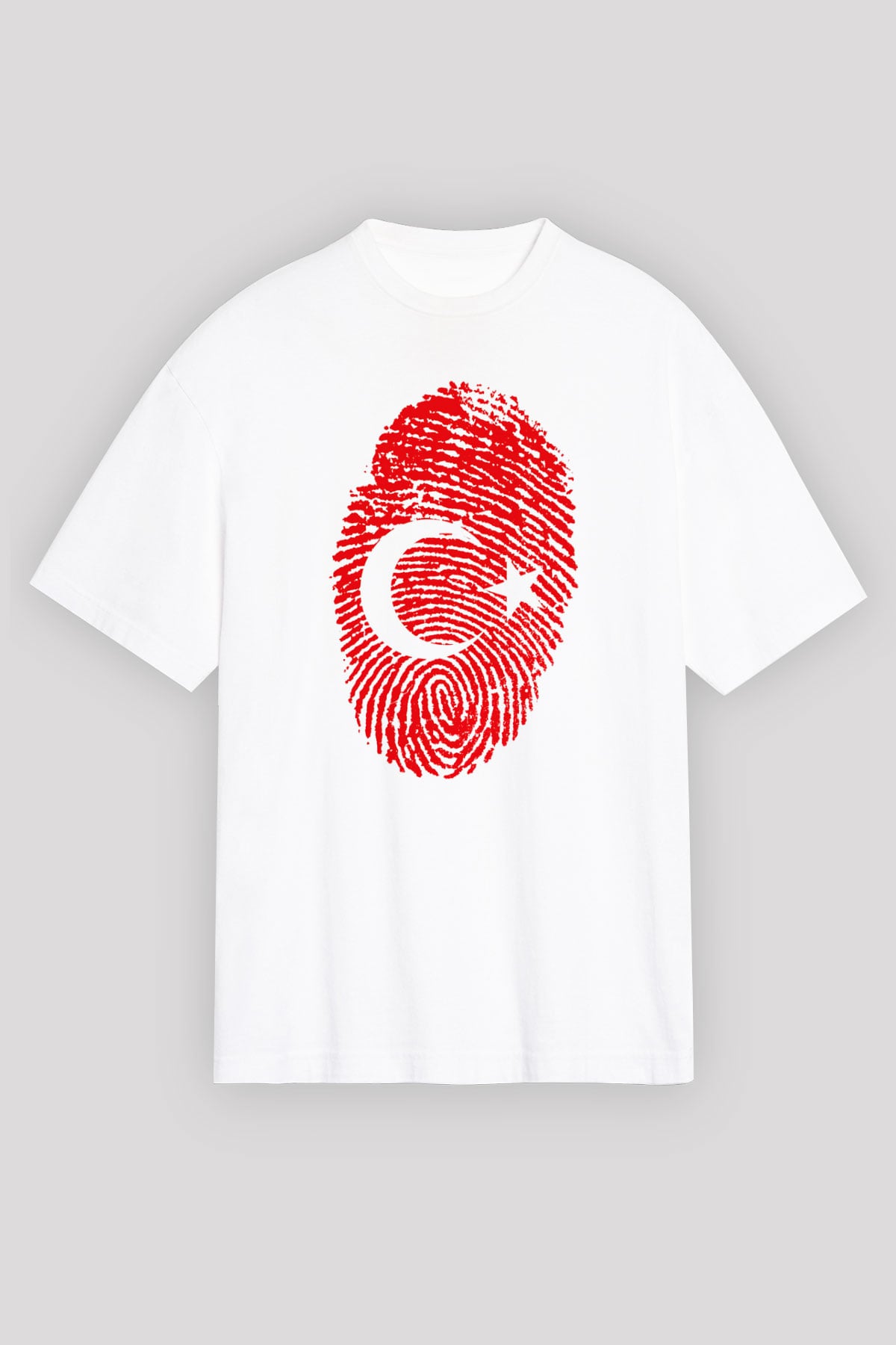 Türkiye Beyaz Unisex Oversize Tişört T-Shirt