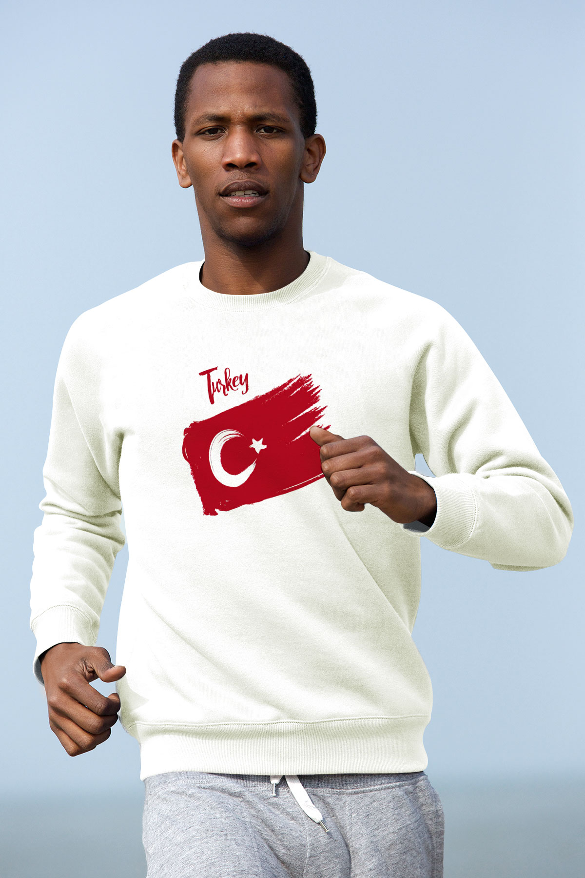 Türkiye Beyaz Unisex Sweatshirt