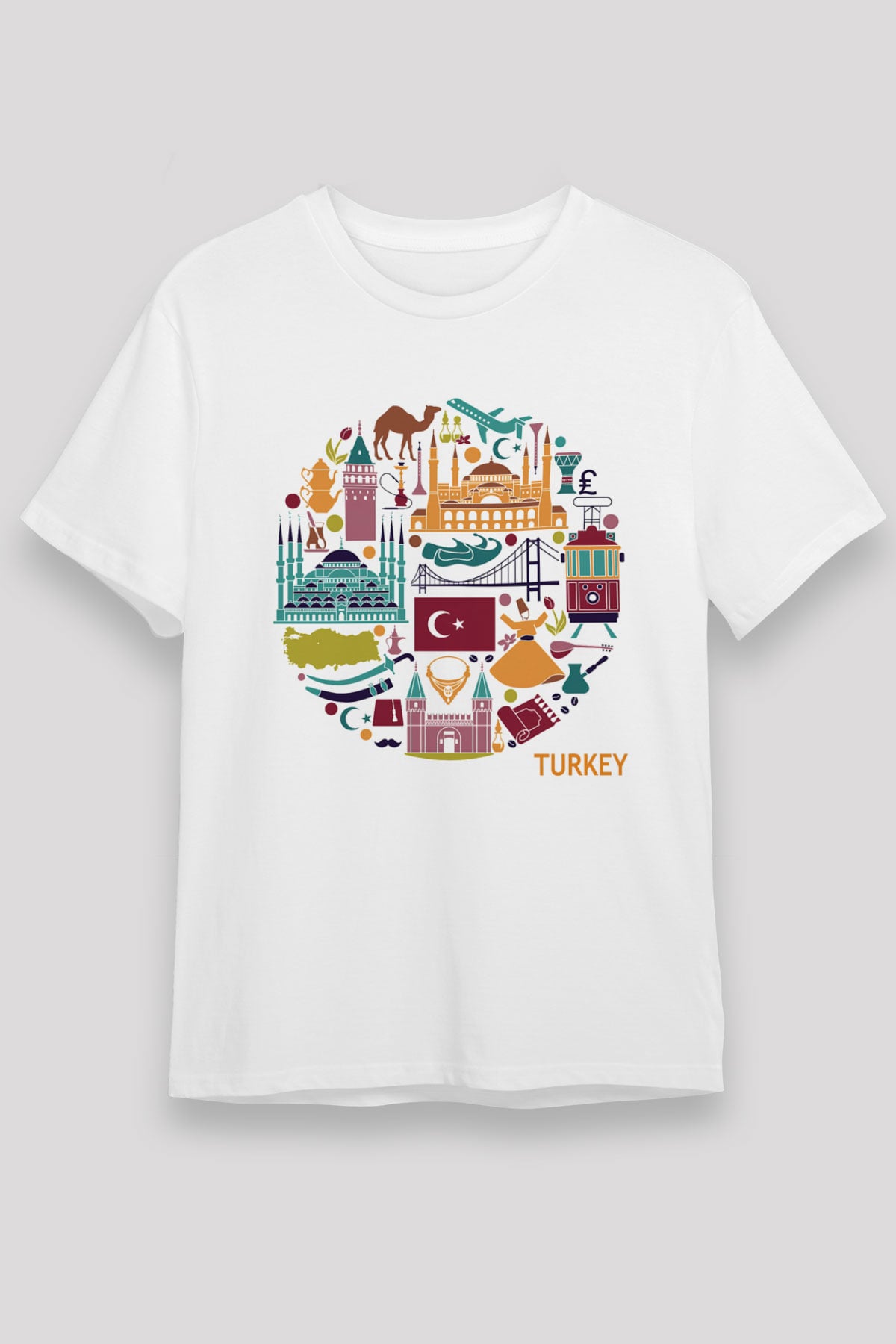 Türkiye Beyaz Unisex Tişört T-Shirt - TişörtFabrikası