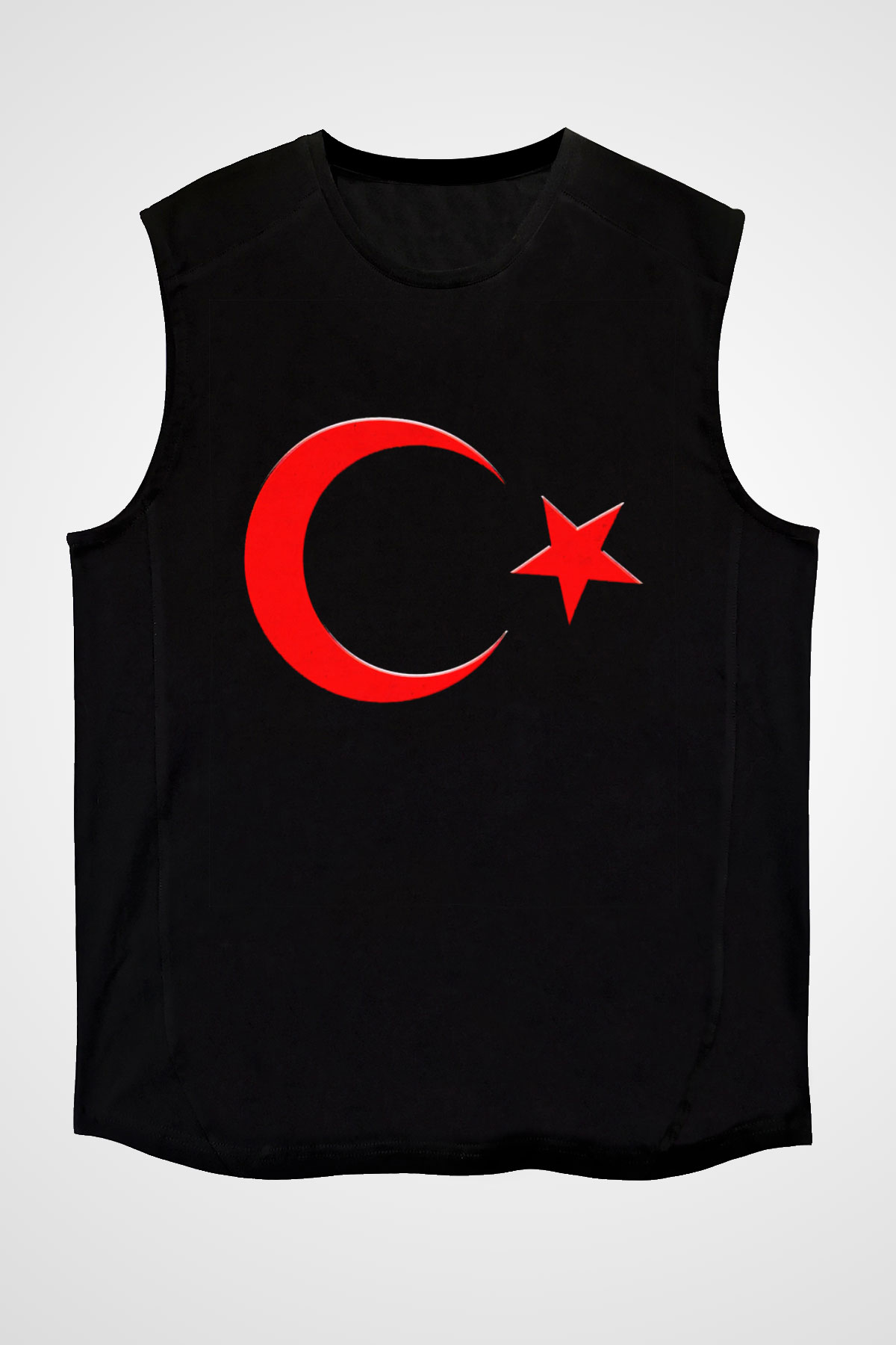 Türkiye Siyah Unisex Kolsuz Tişört