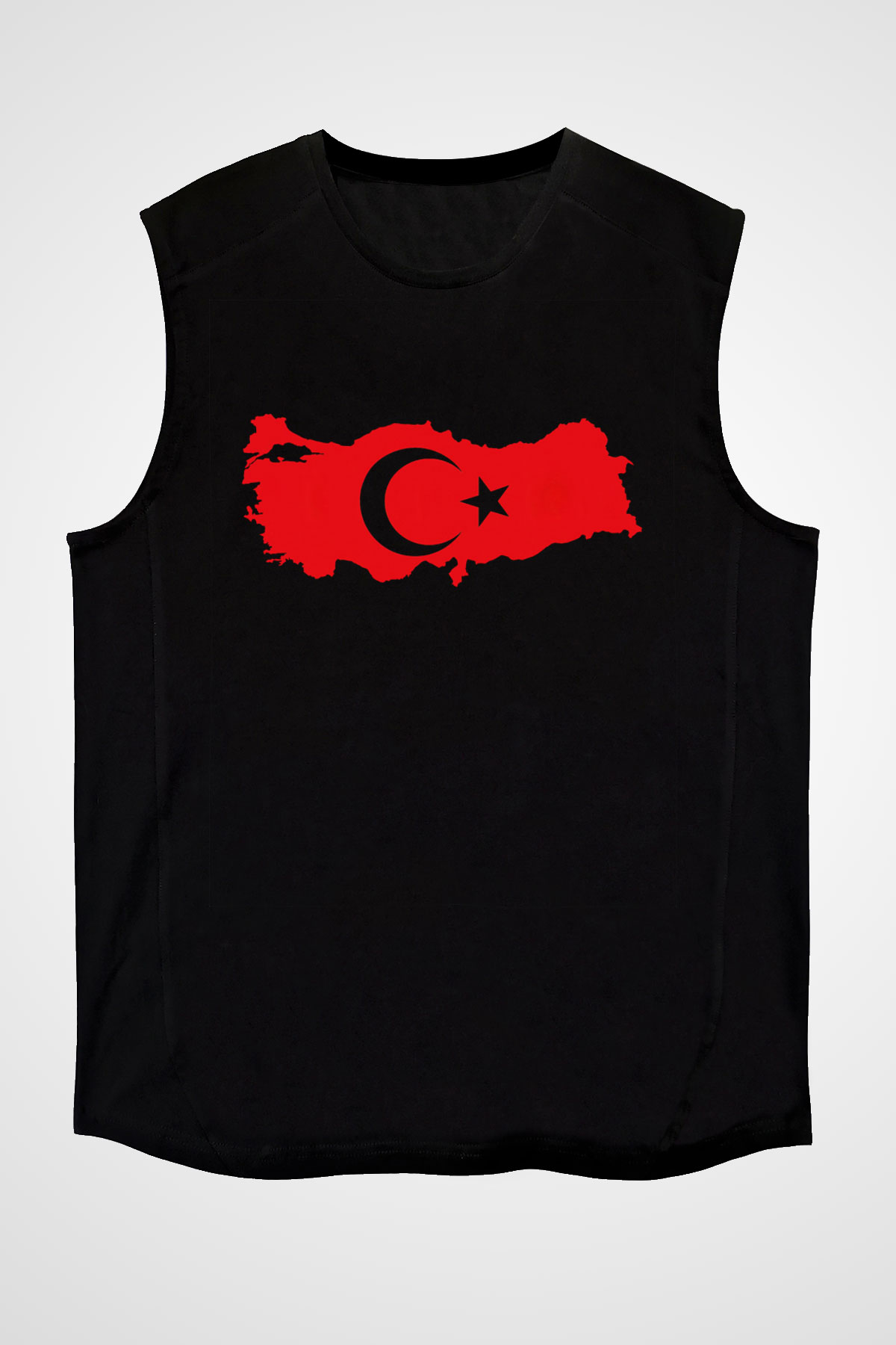 Türkiye Siyah Unisex Kolsuz Tişört
