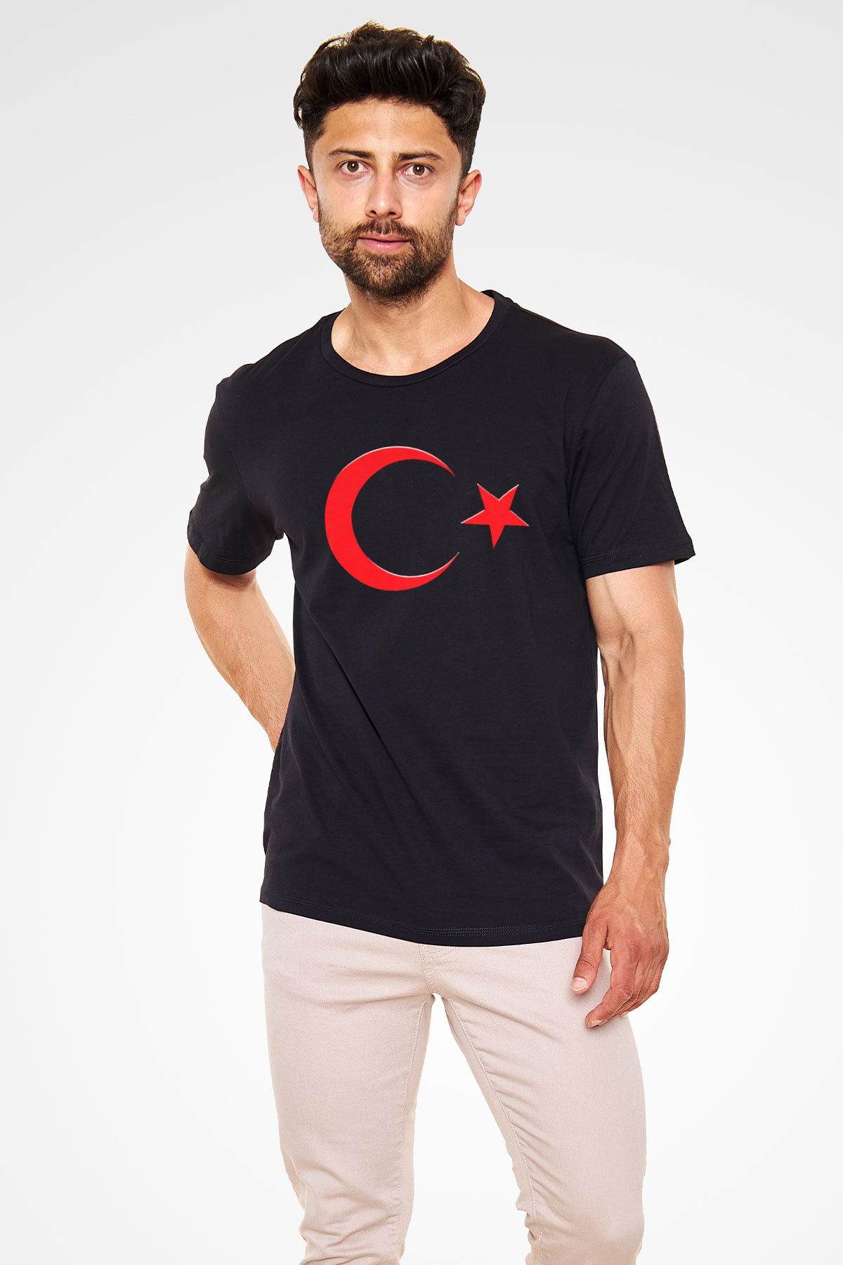 Türkiye Siyah Unisex Tişört T-Shirt - TişörtFabrikası