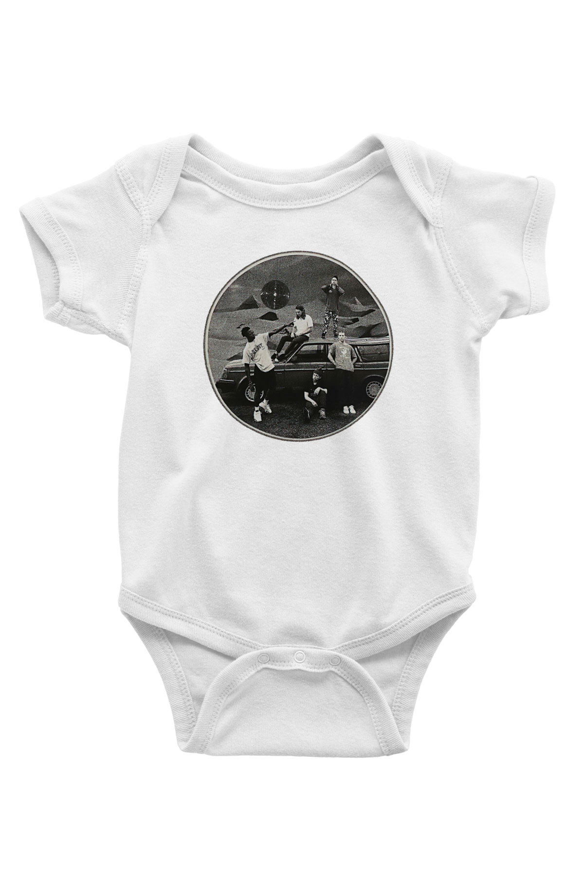 Turnstile Baskılı Beyaz Unisex Bebek Body - Zıbın