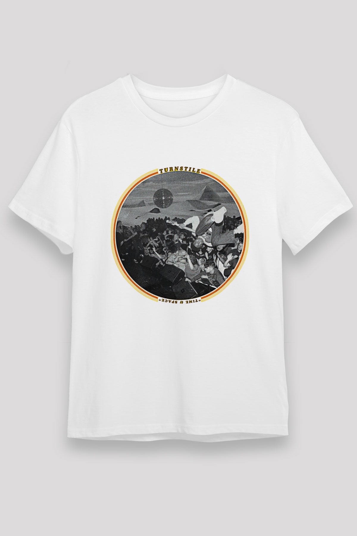Turnstile Baskılı Unisex Beyaz Tişört - Tshirt