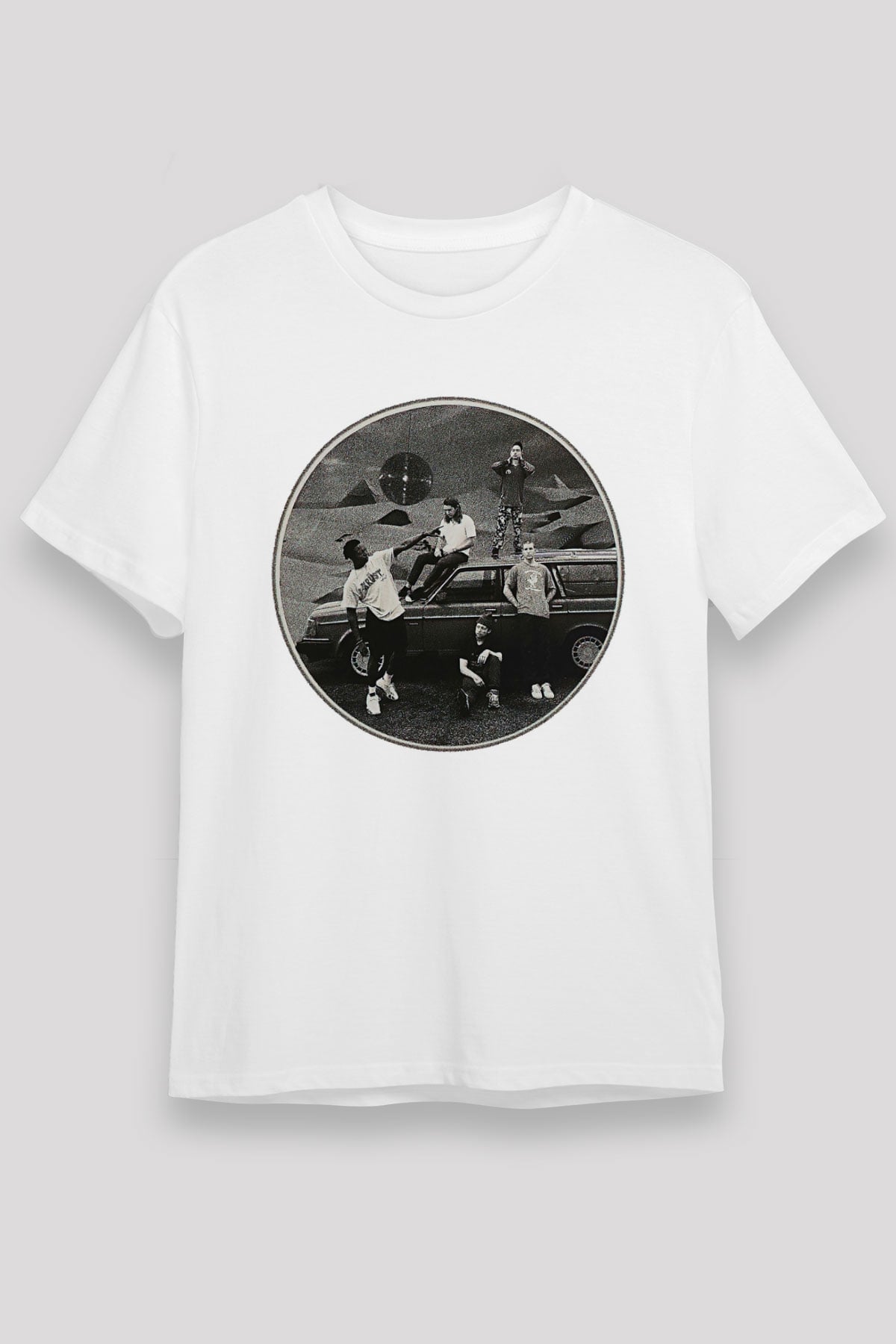Turnstile Baskılı Unisex Beyaz Tişört - Tshirt