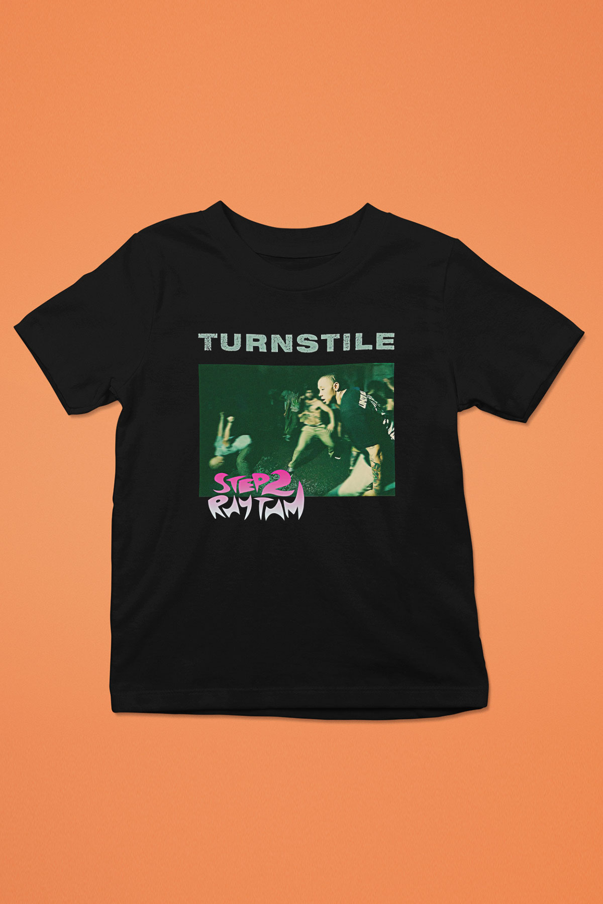 Turnstile Baskılı Unisex Siyah Çocuk Tişört - Tshirt