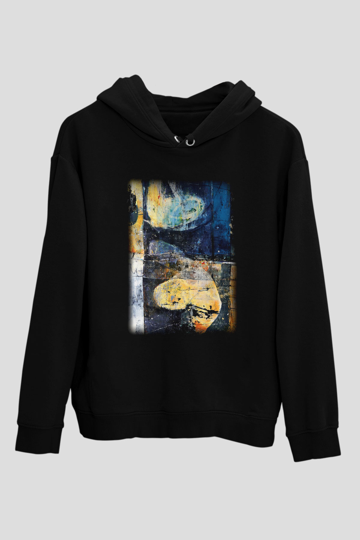 Tuval Siyah Unisex Hoodie