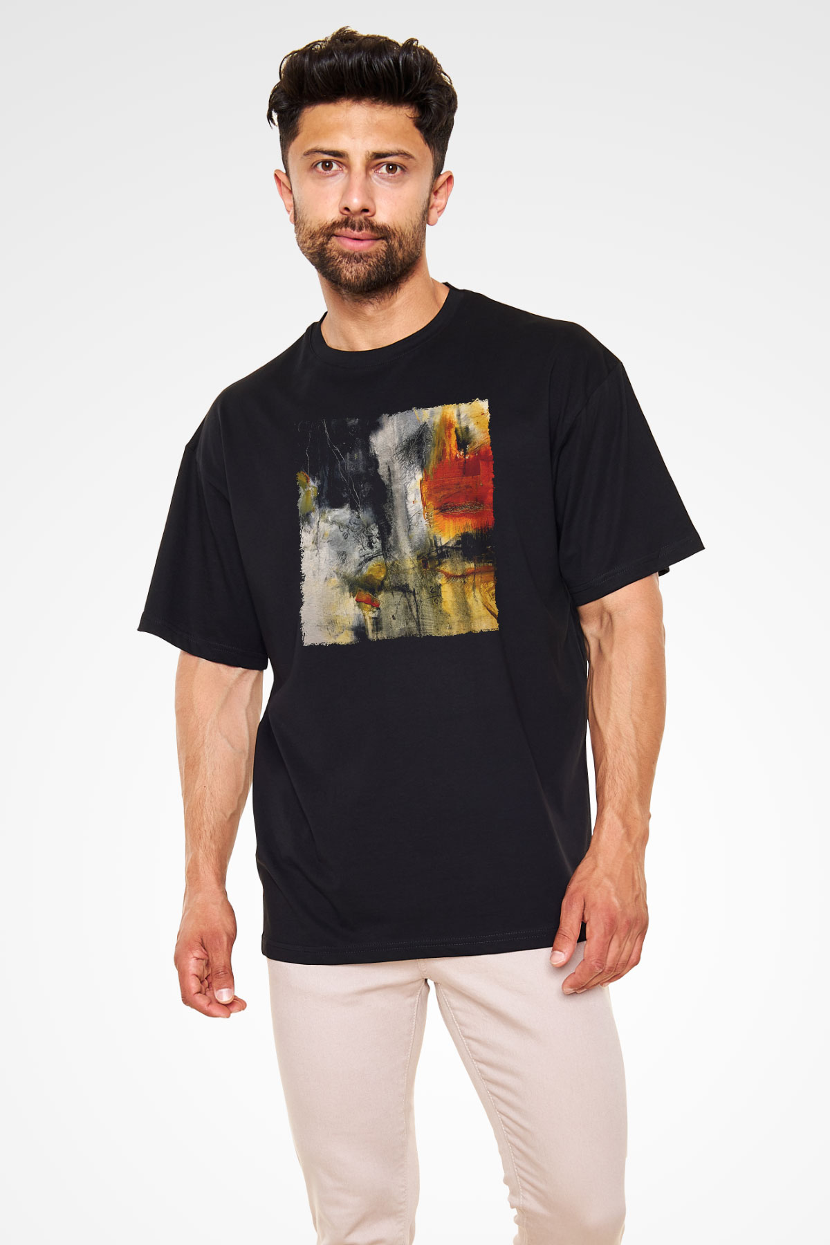 Tuval Siyah Oversize Tişört Oversize T-shirt - TişörtFabrikası