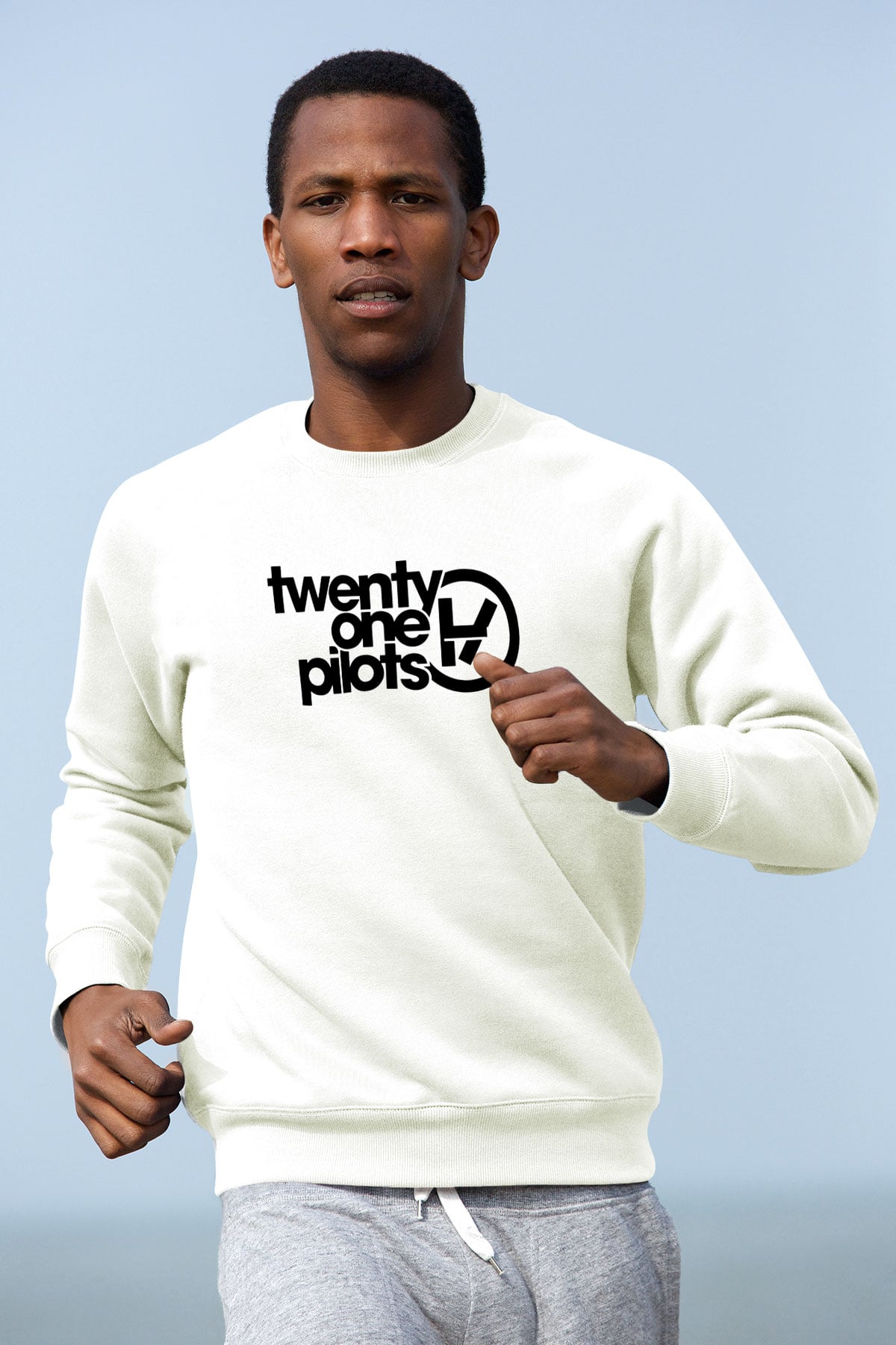 Twenty One Pilots Beyaz Unisex Sweatshirt