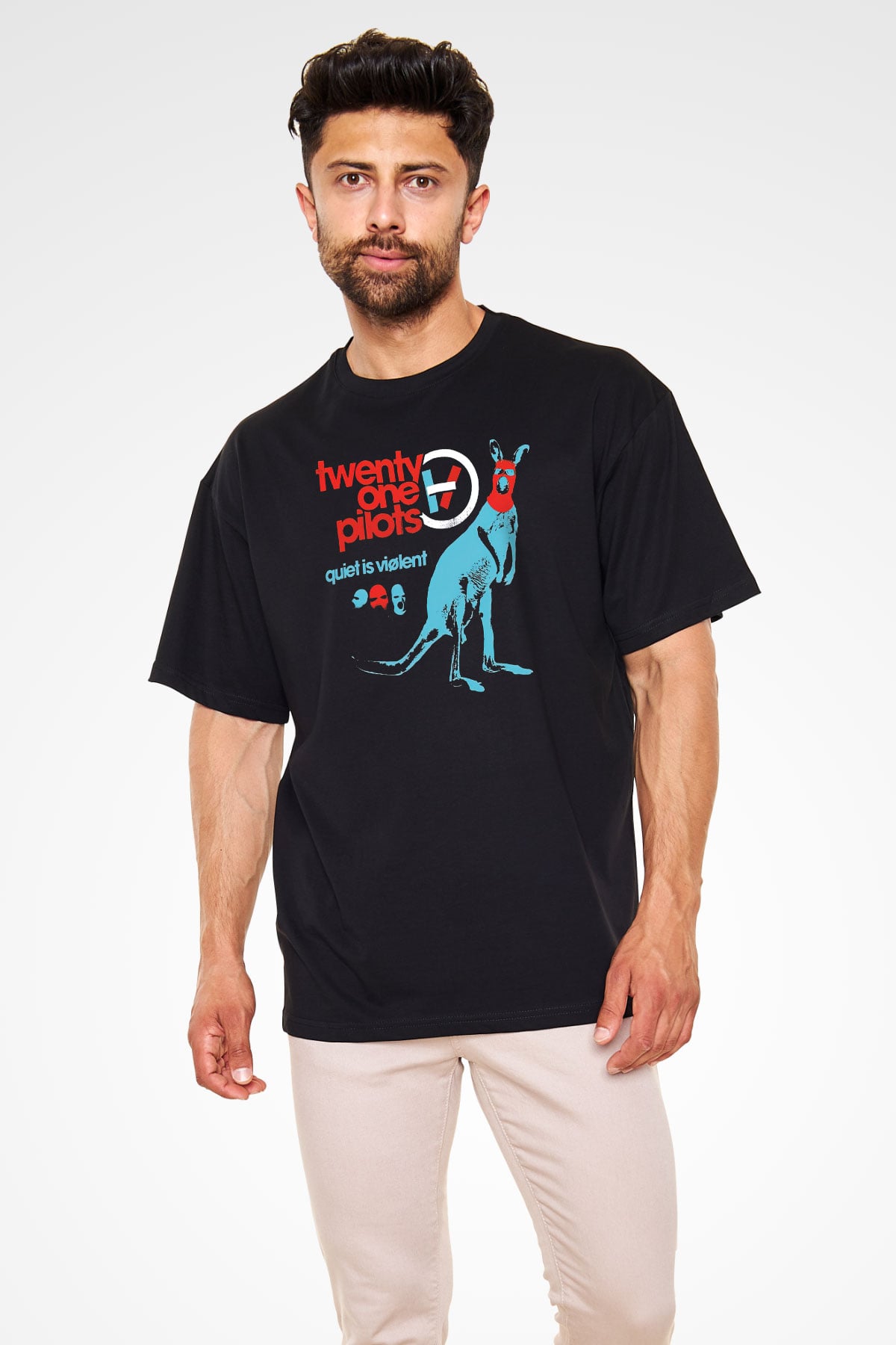Twenty One Pilots Siyah Unisex Oversize Tişört T-Shirt