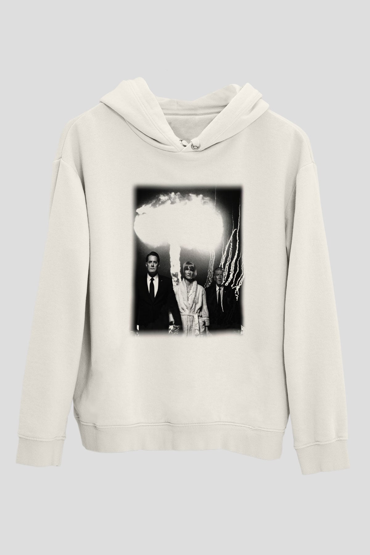 Twin Peaks Beyaz Unisex Kapşonlu Sweatshirt