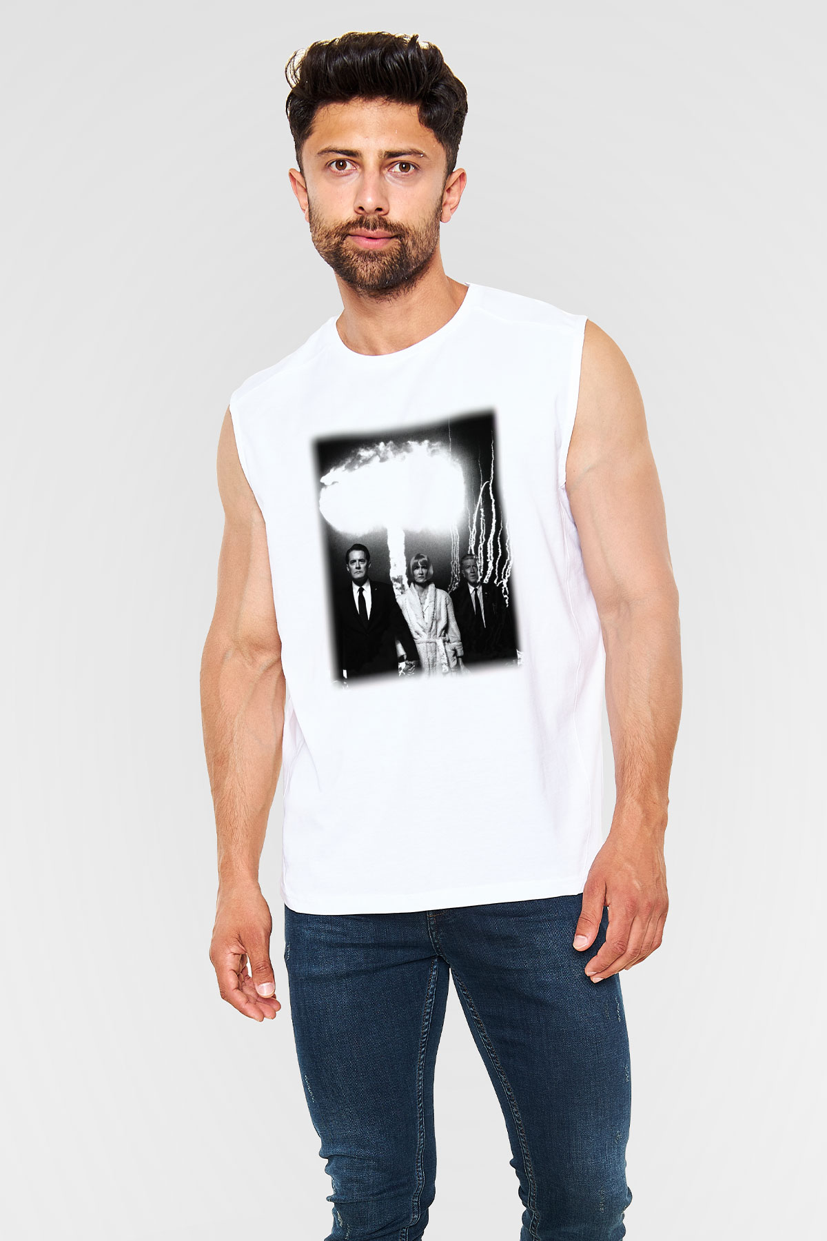 Twin Peaks Beyaz Unisex Kolsuz Tişört