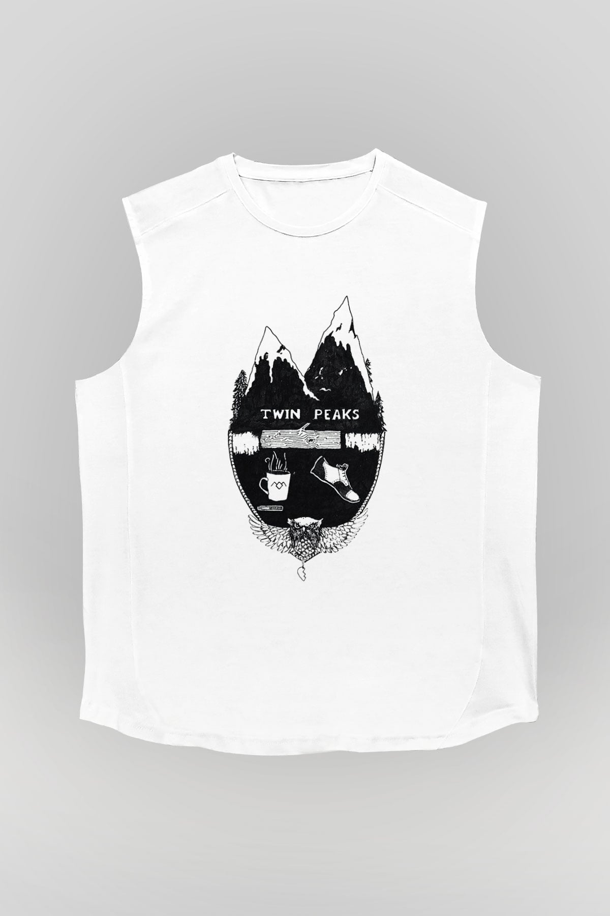 Twin Peaks Beyaz Unisex Kolsuz Tişört