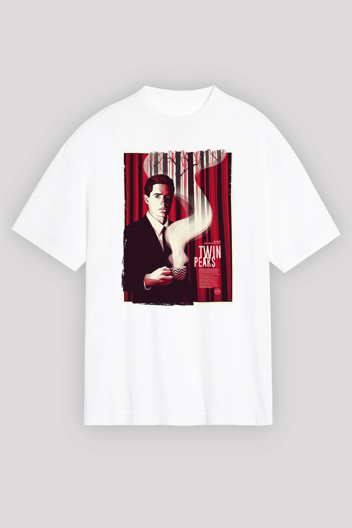 Twin Peaks Beyaz Oversize Tişört Oversize T-shirt