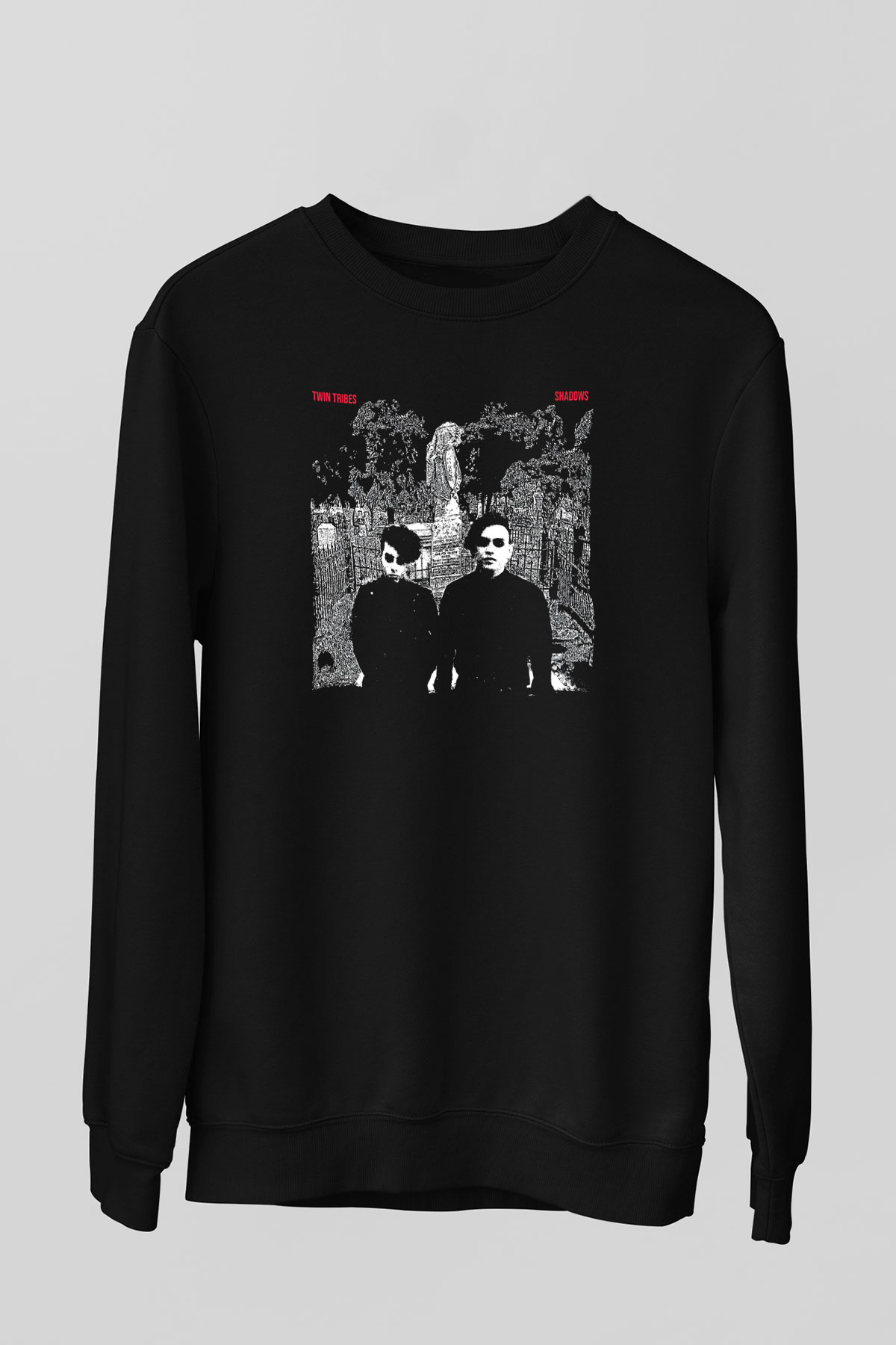 Twin Tribes Baskılı Unisex Siyah Sweatshirt