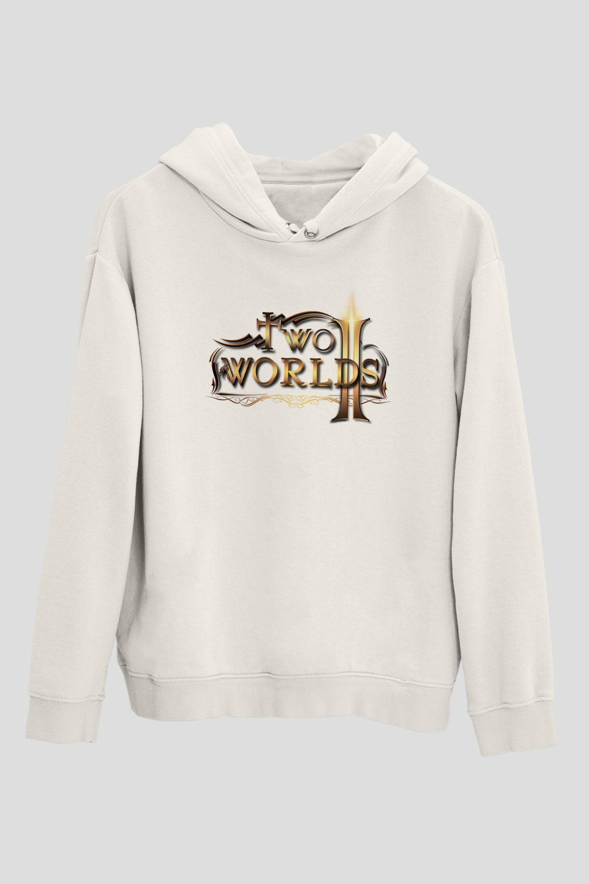 Two Worlds Beyaz Unisex Hoodie