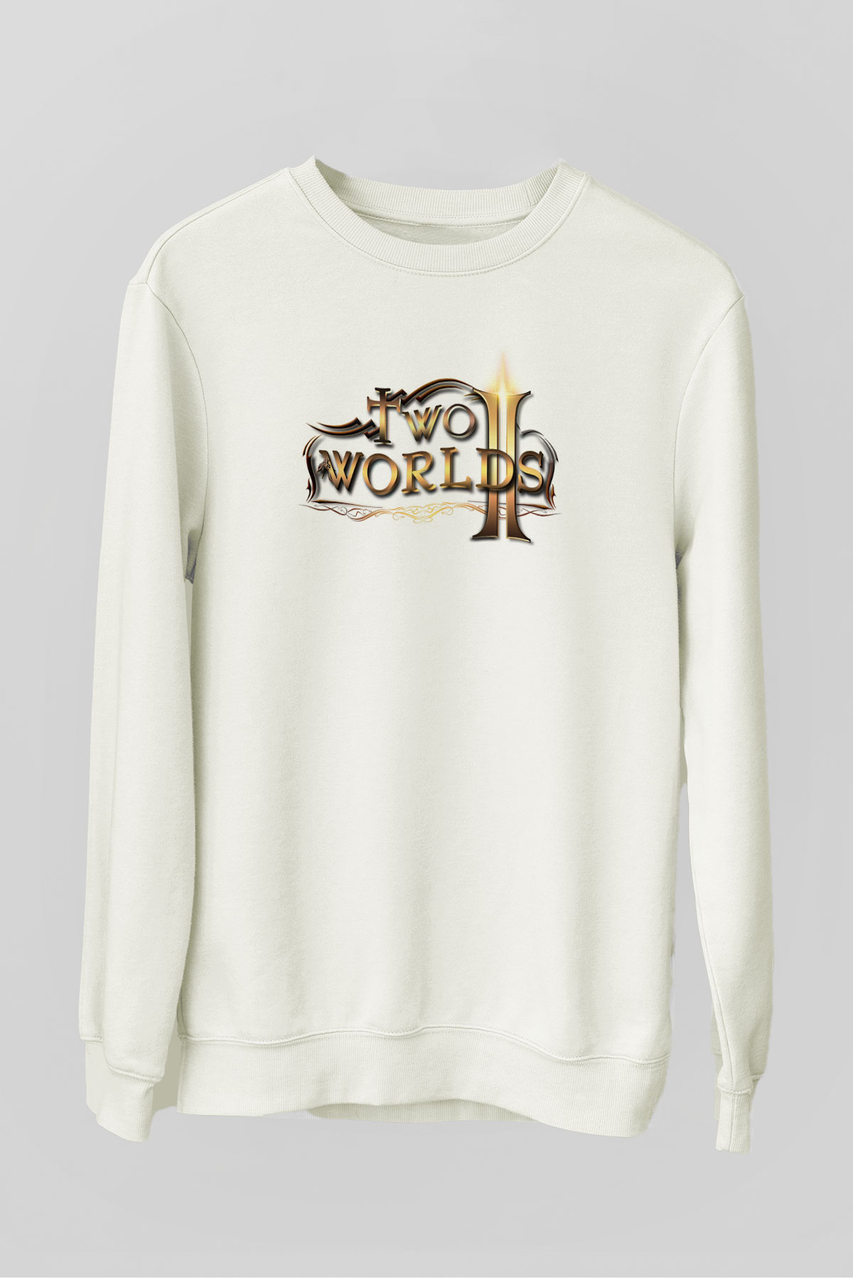 Two Worlds Beyaz Unisex Sweatshirt