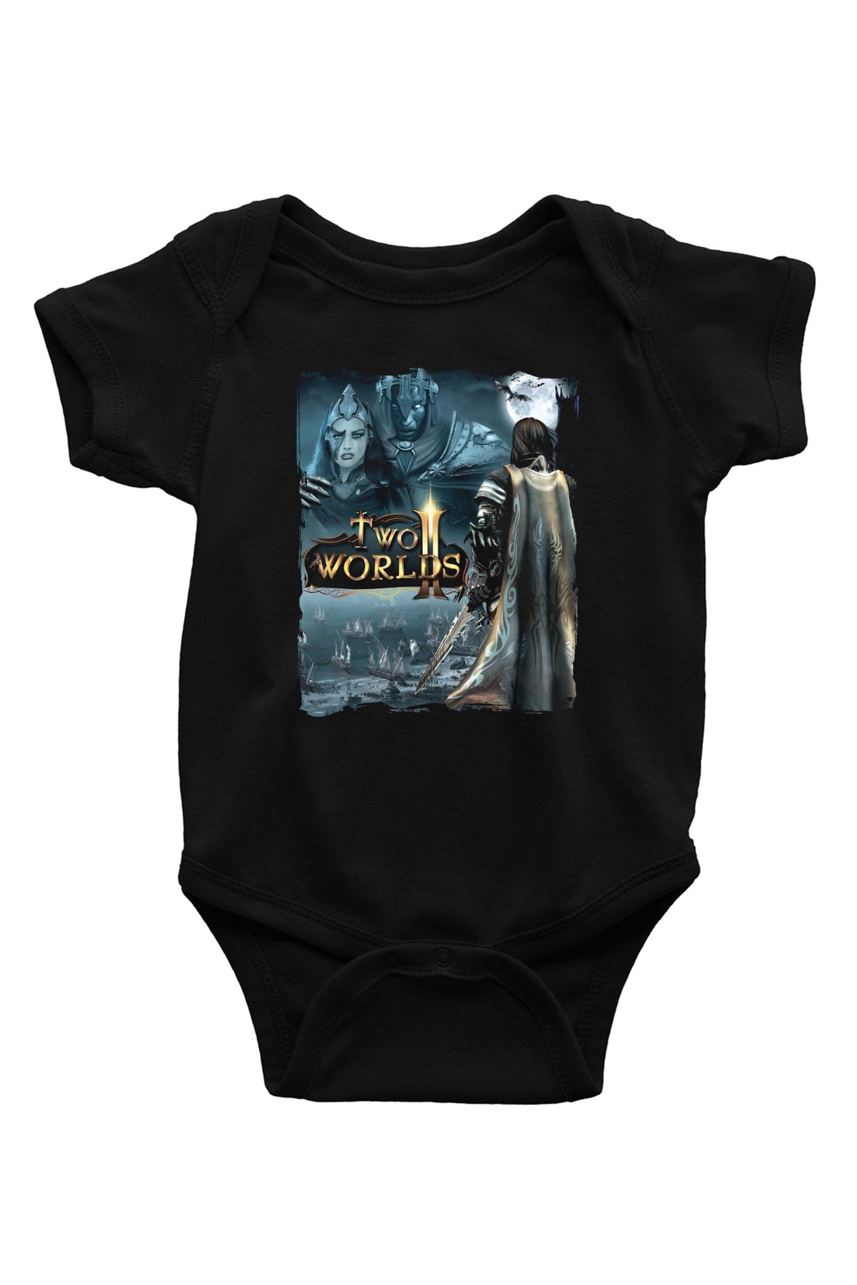 Two Worlds Siyah Bebek Body - Zıbın