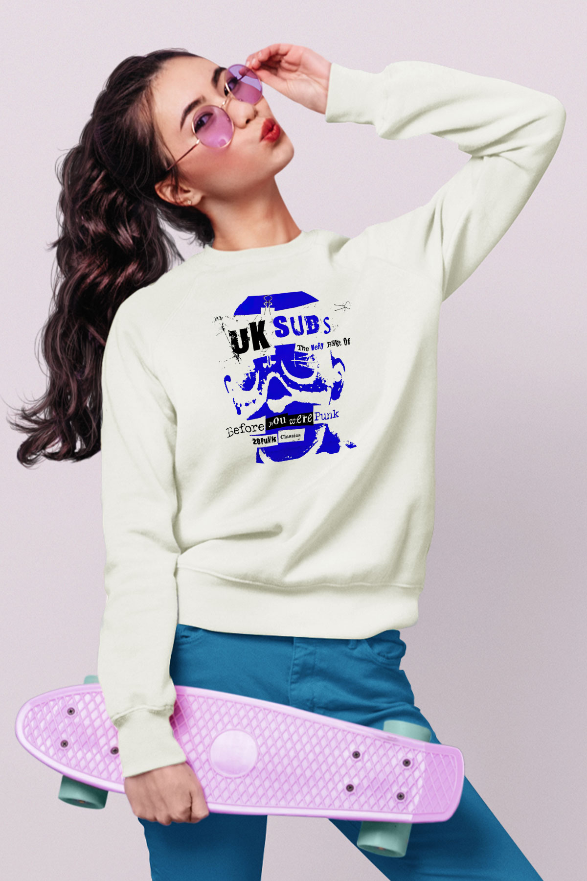 U.K. Subs Beyaz Unisex Sweatshirt