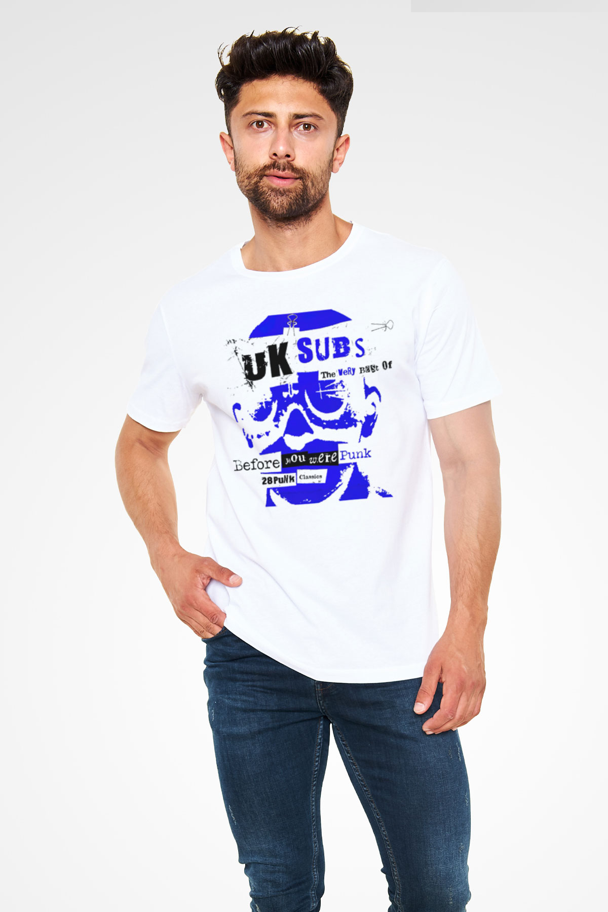 U.K. Subs Beyaz Unisex Tişört T-Shirt - TişörtFabrikası