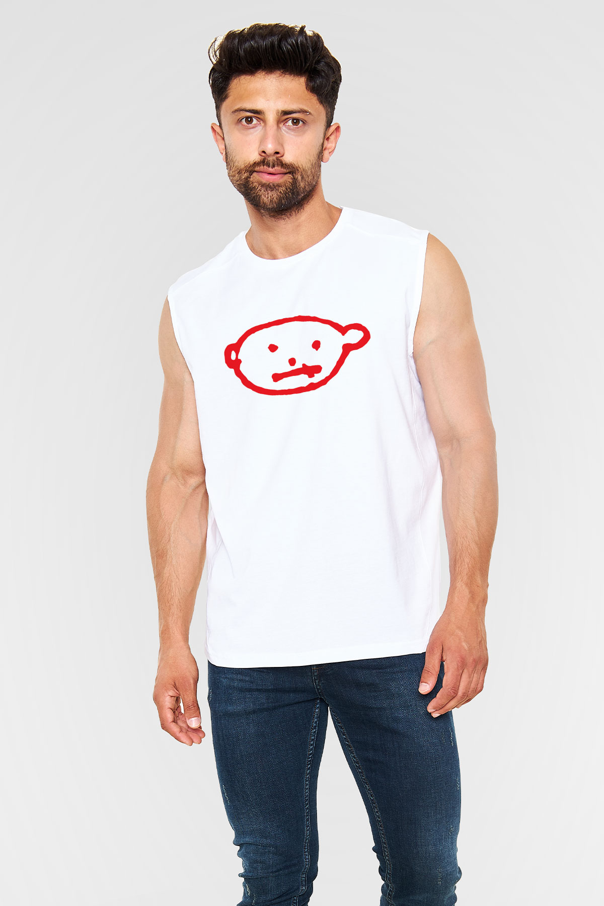 U2 Beyaz Unisex Kolsuz Tişört