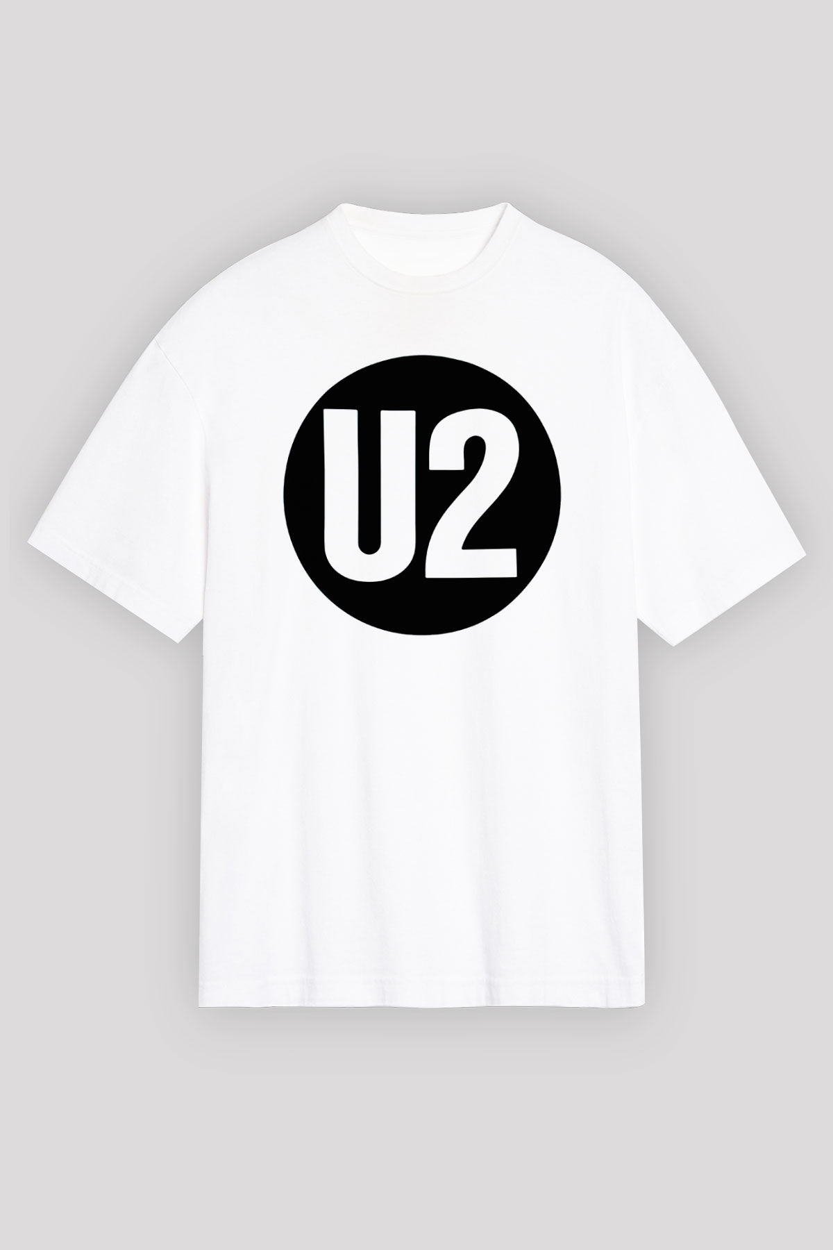 U2 Beyaz Unisex Oversize Tişört T-Shirt