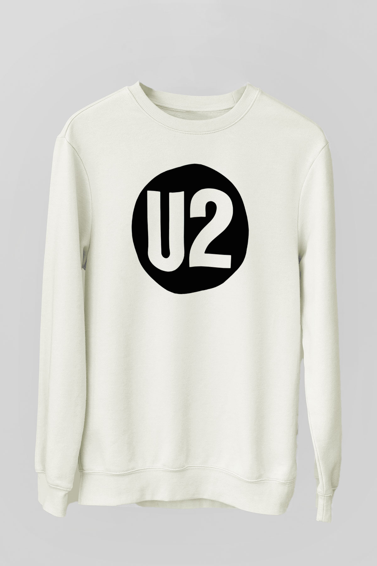 U2 Beyaz Unisex Sweatshirt