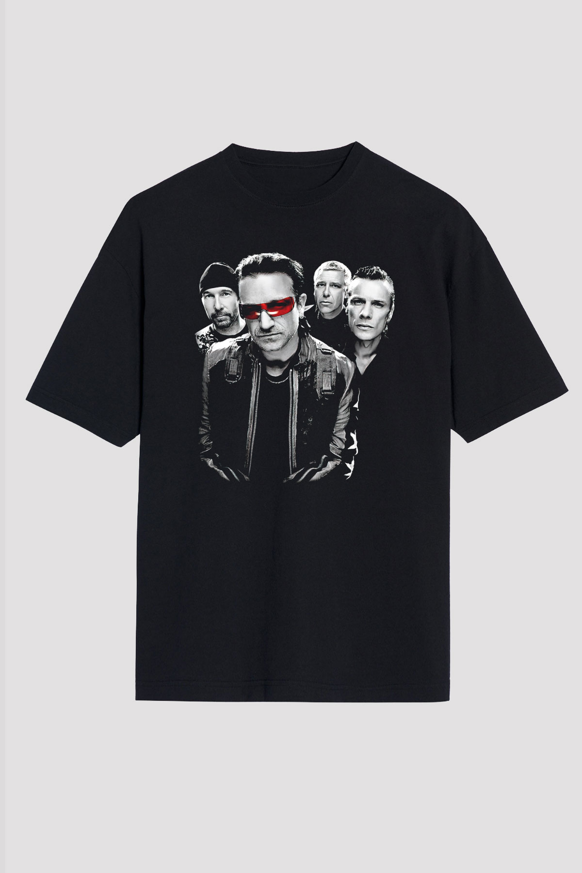 U2 Siyah Unisex Oversize Tişört T-Shirt