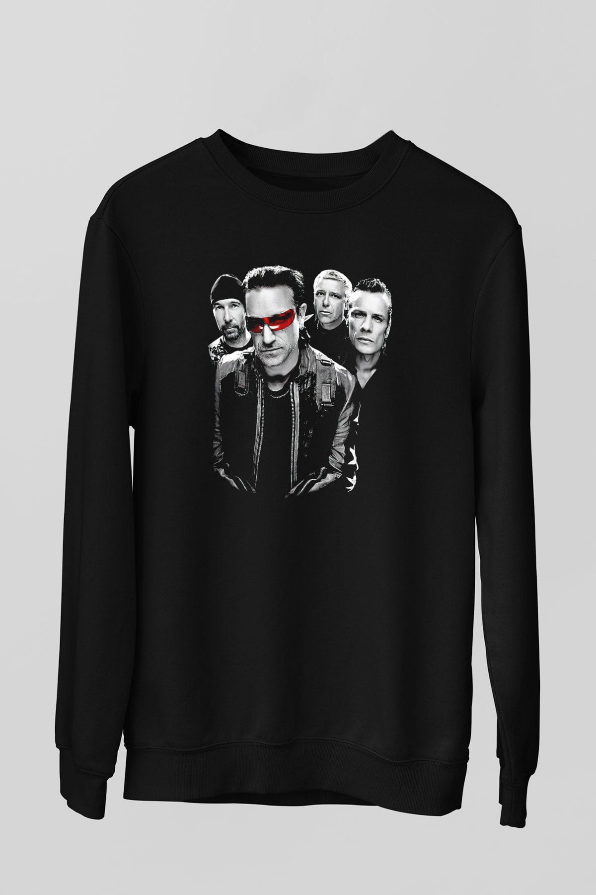 U2 Siyah Unisex Sweatshirt