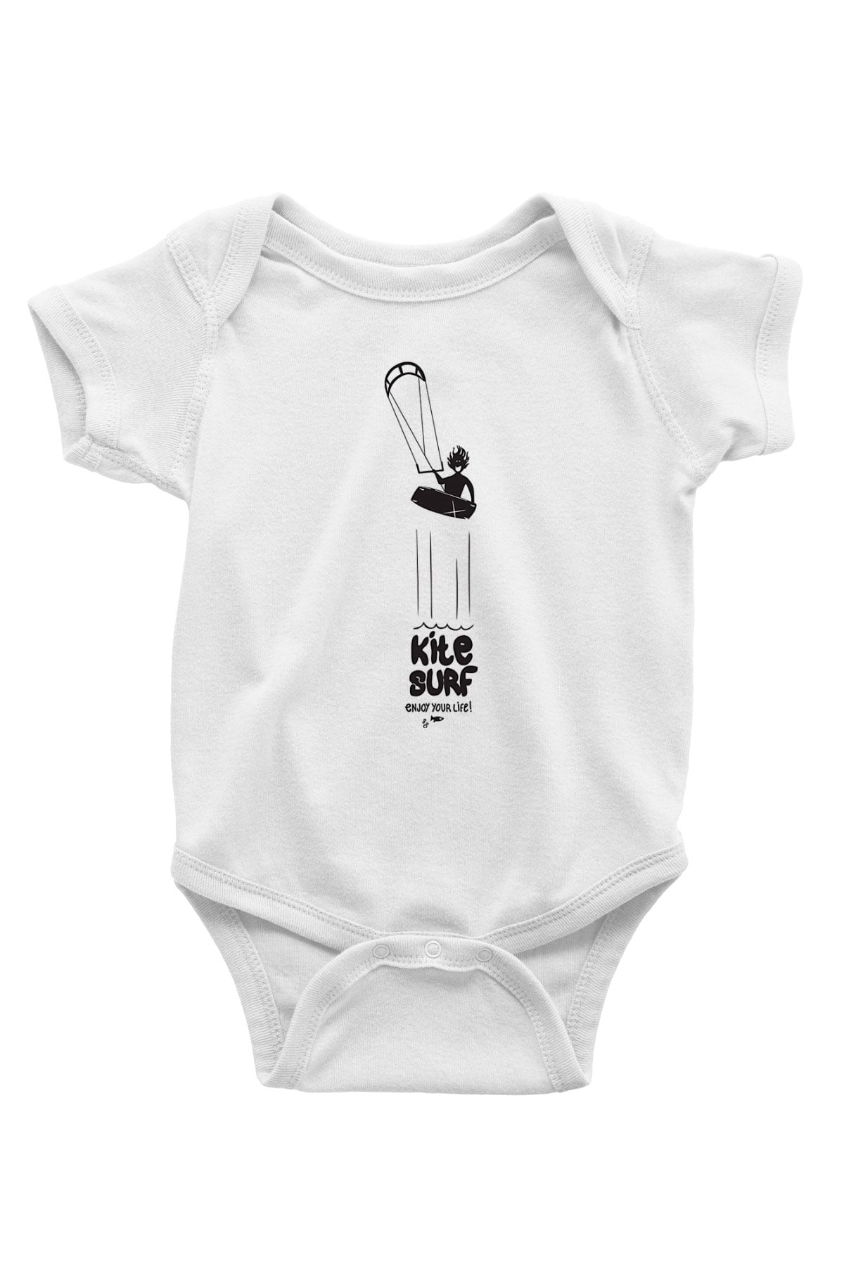 Uçurtma Kayağı Baskılı Beyaz Bebek Body - Zıbın