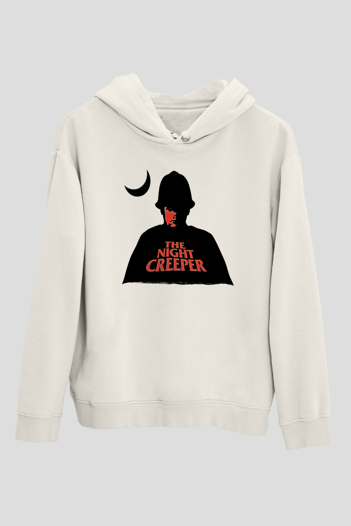 Uncle Acid Baskılı Beyaz Unisex Kapüşonlu Sweatshirt