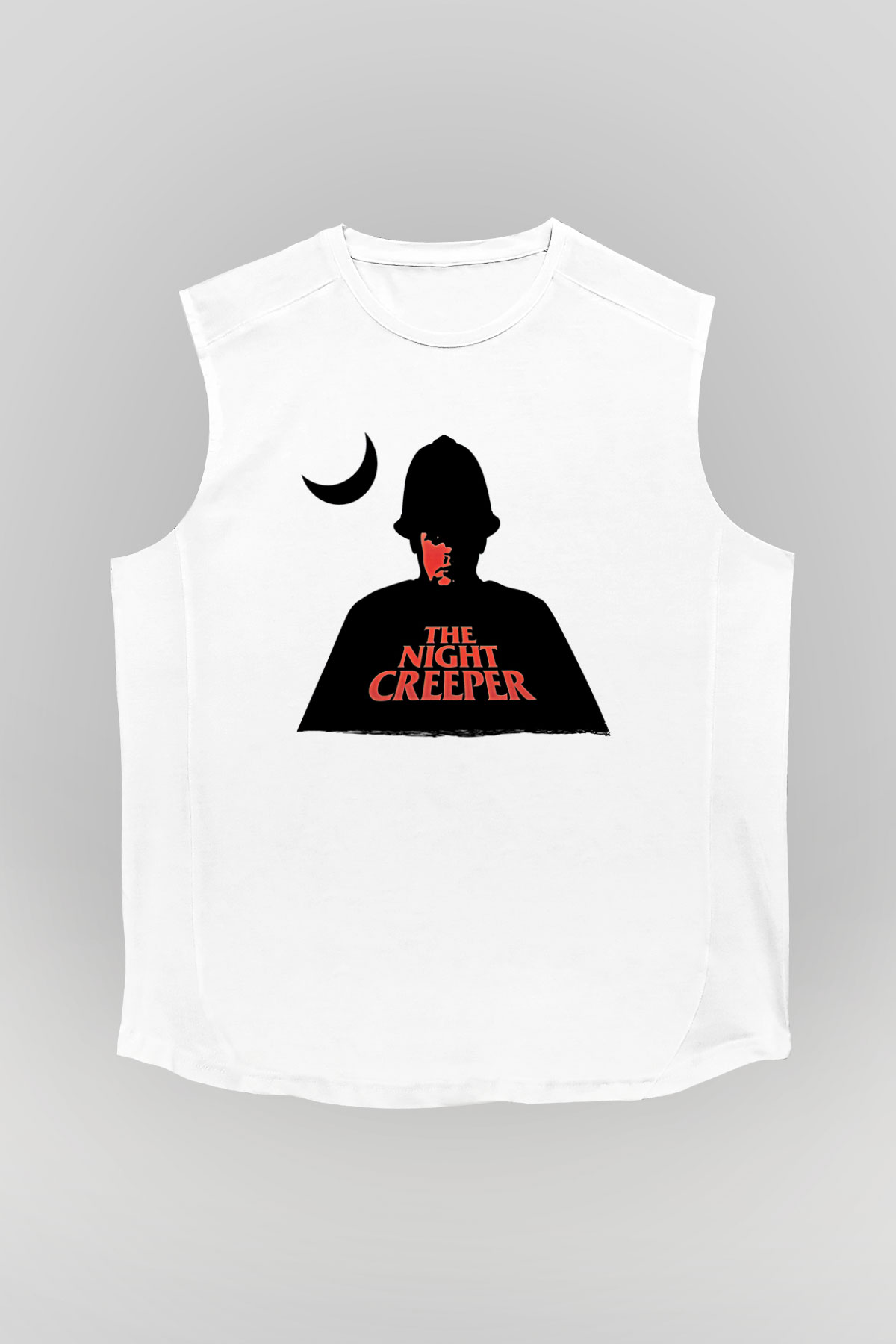 Uncle Acid Baskılı Beyaz Unisex Kolsuz Tişört - Tshirt