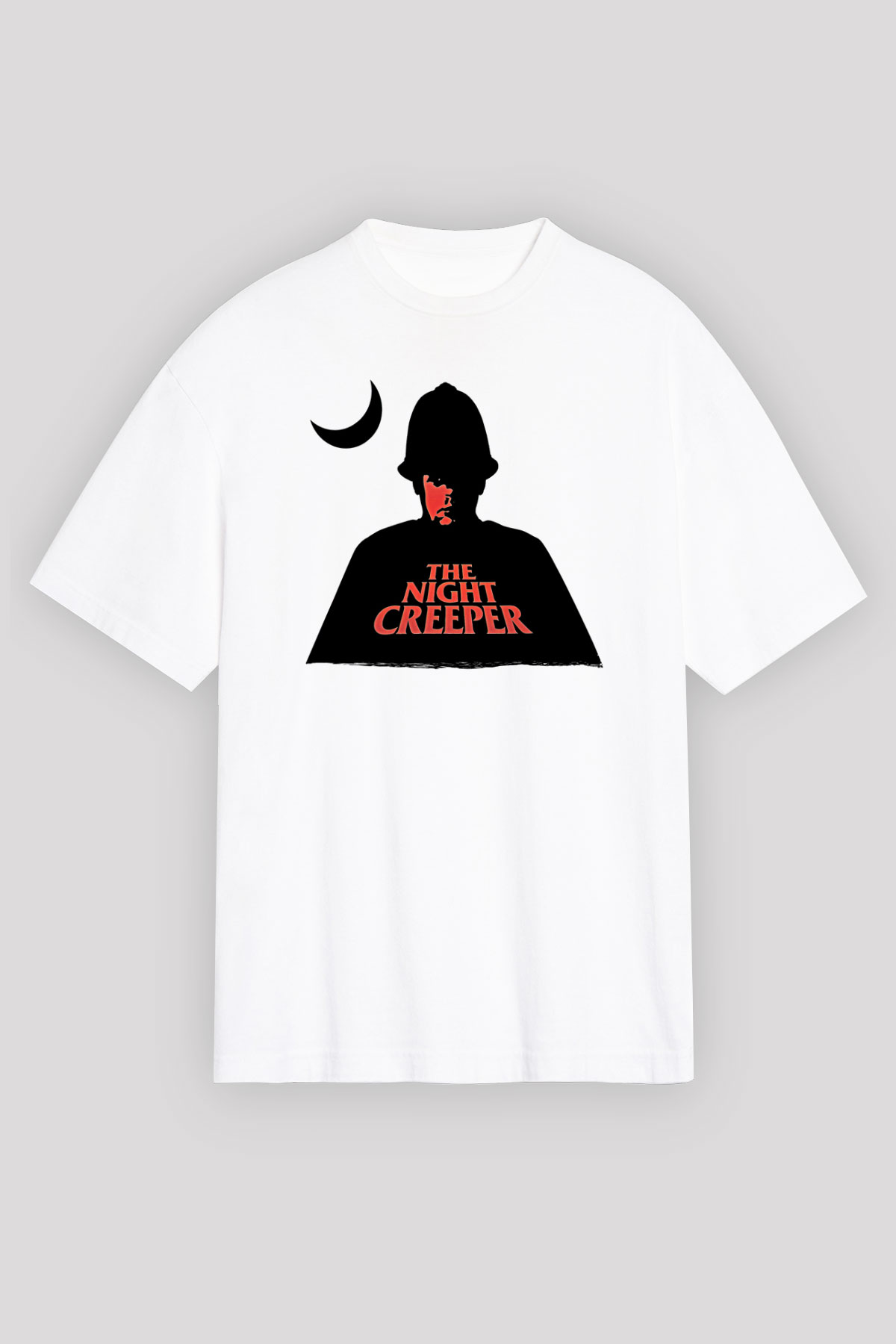 Uncle Acid Baskılı Beyaz Unisex Oversize Tişört - Tshirt