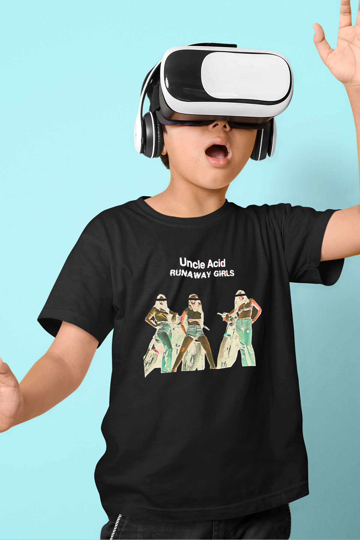 Uncle Acid Baskılı Unisex Siyah Çocuk Tişört - Tshirt