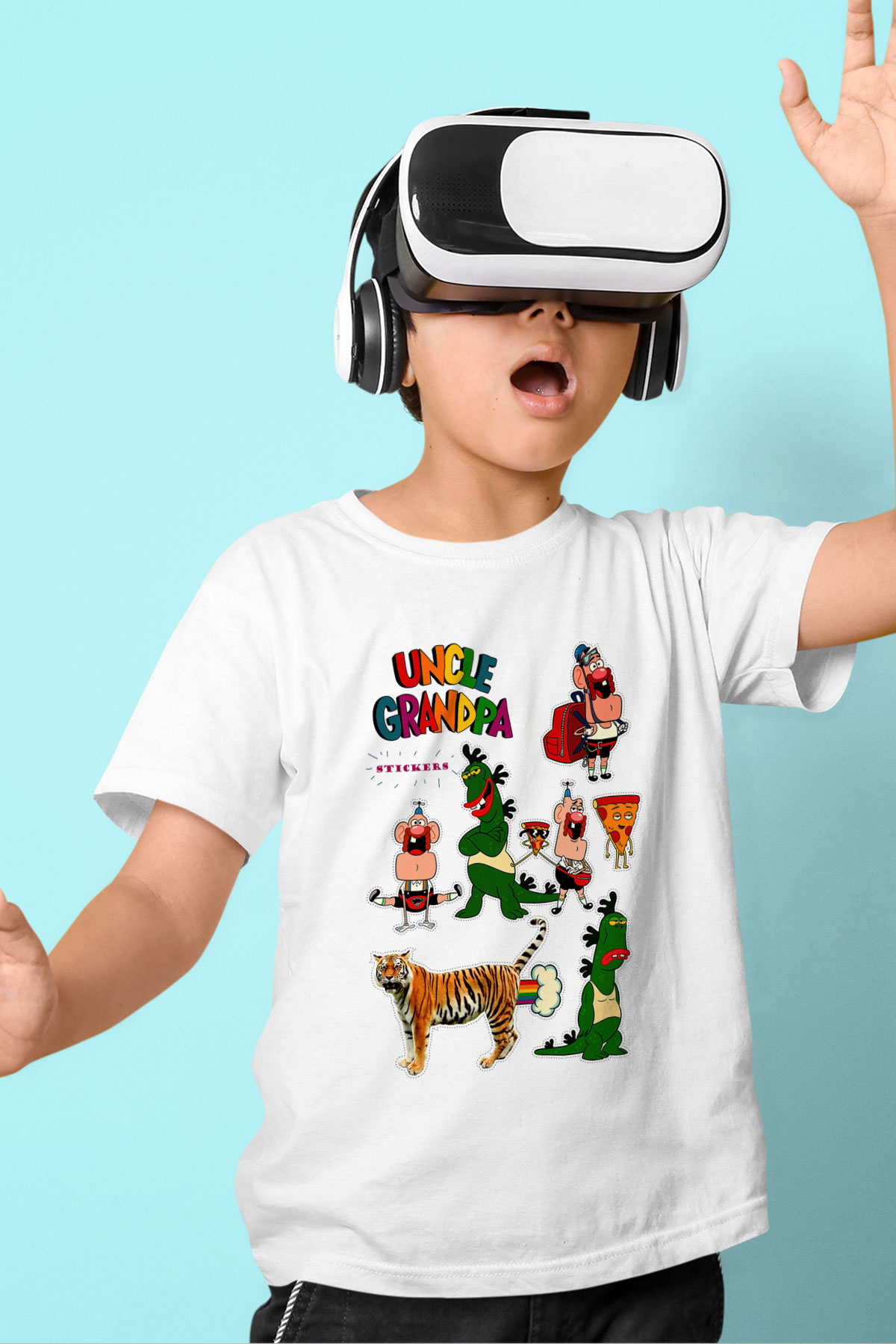Uncle Grandpa Beyaz Unisex Çocuk Tişört