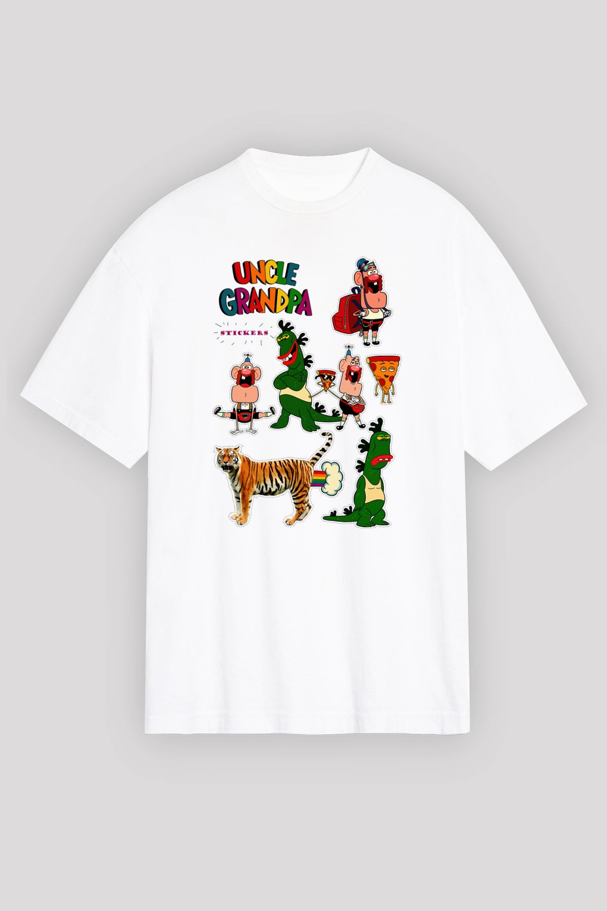 Uncle Grandpa Beyaz Oversize Tişört Oversize T-shirt
